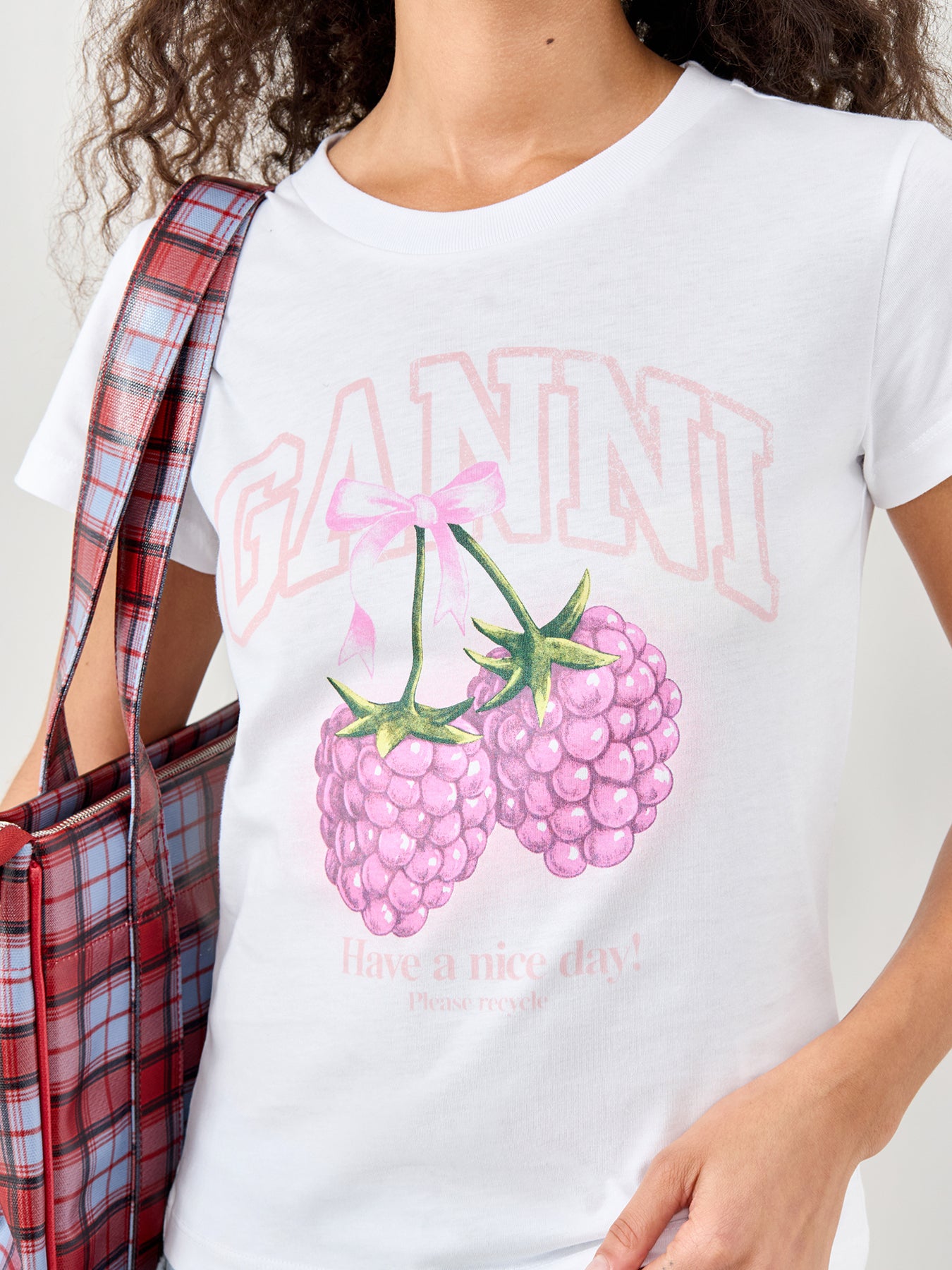 Baby Fit T Shirt Raspberry White