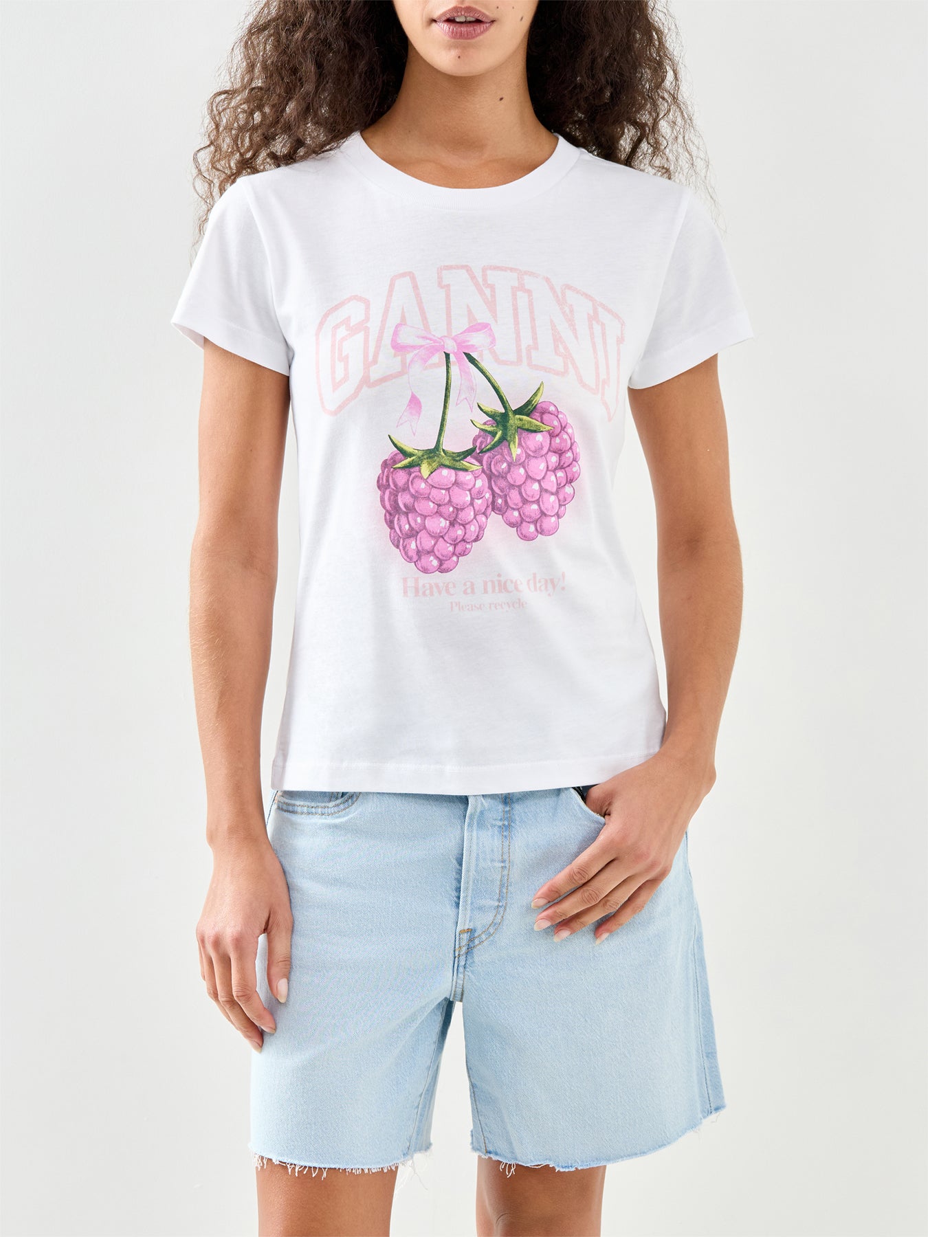 Baby Fit T Shirt Raspberry White