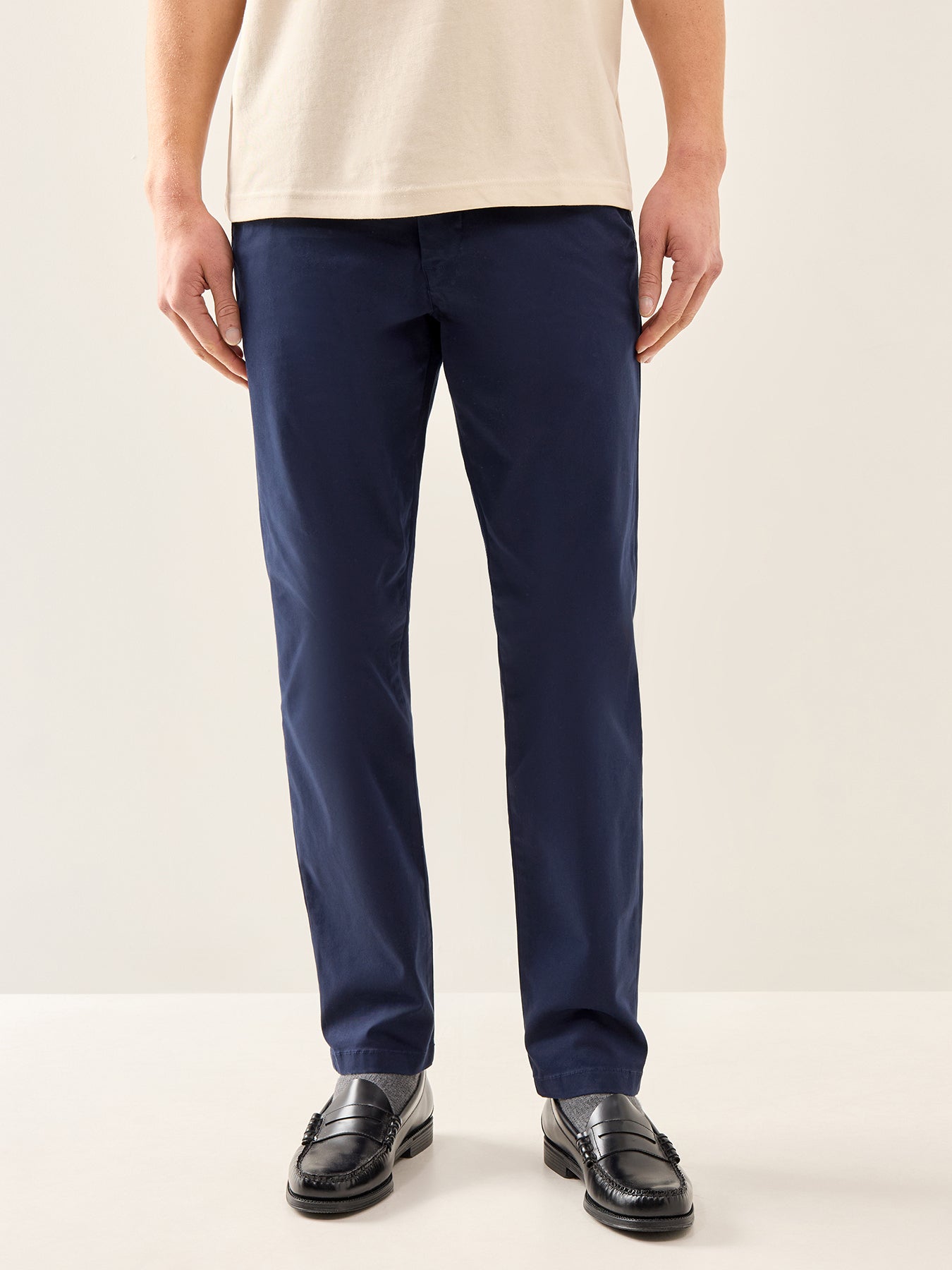 New Miles Straight Flex Trousers Navy