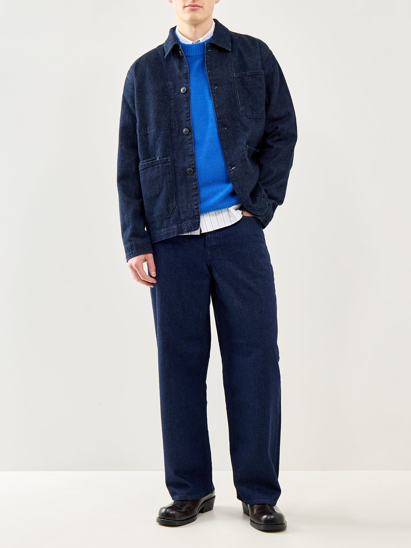 Relaxed Wool Knit Jumper Blue