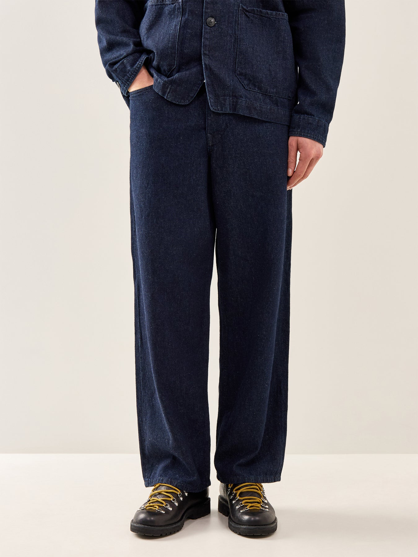 Landon Wide Fit Jeans Dark Blue Denim