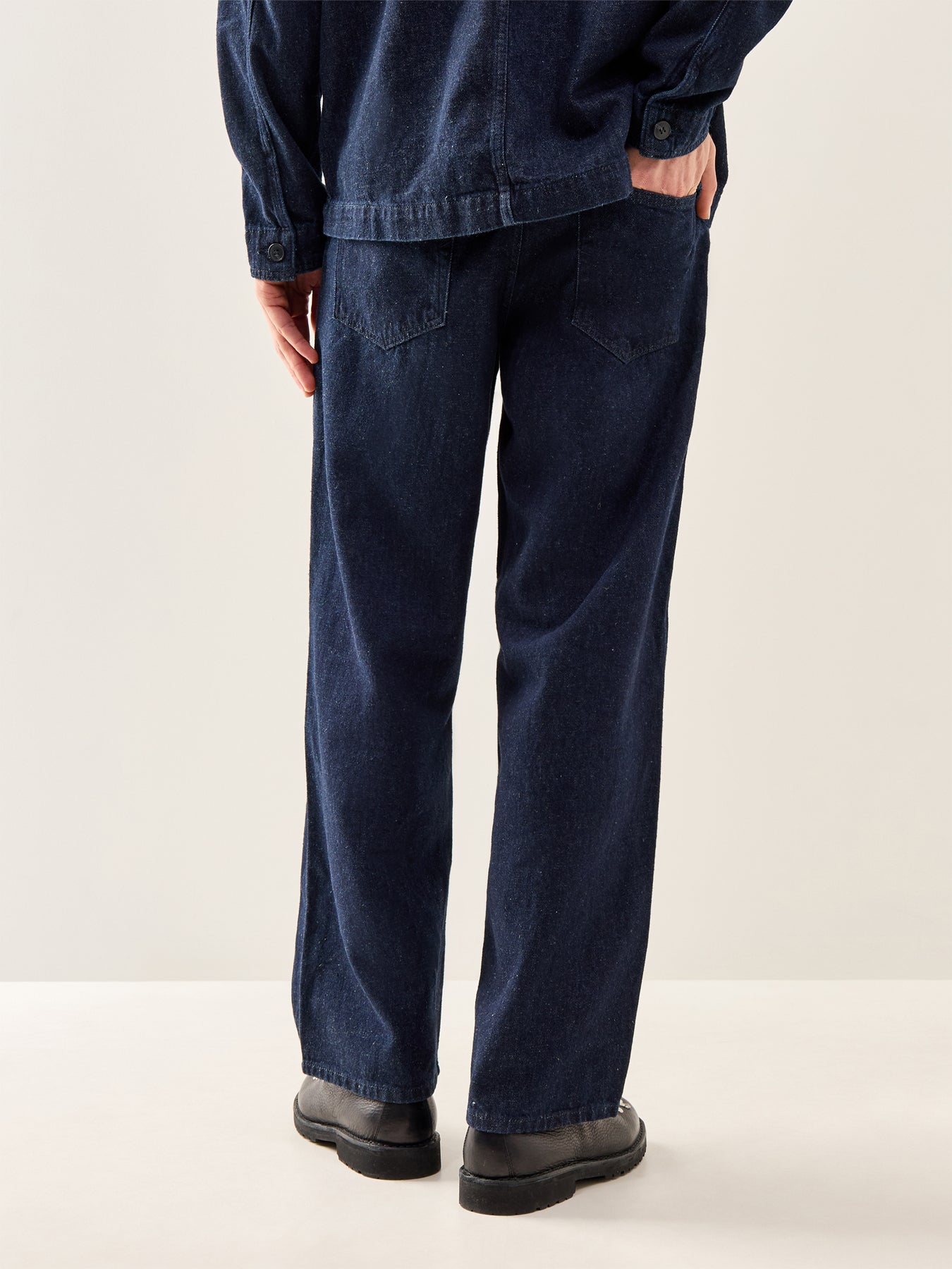 Landon Wide Fit Jeans Dark Blue Denim