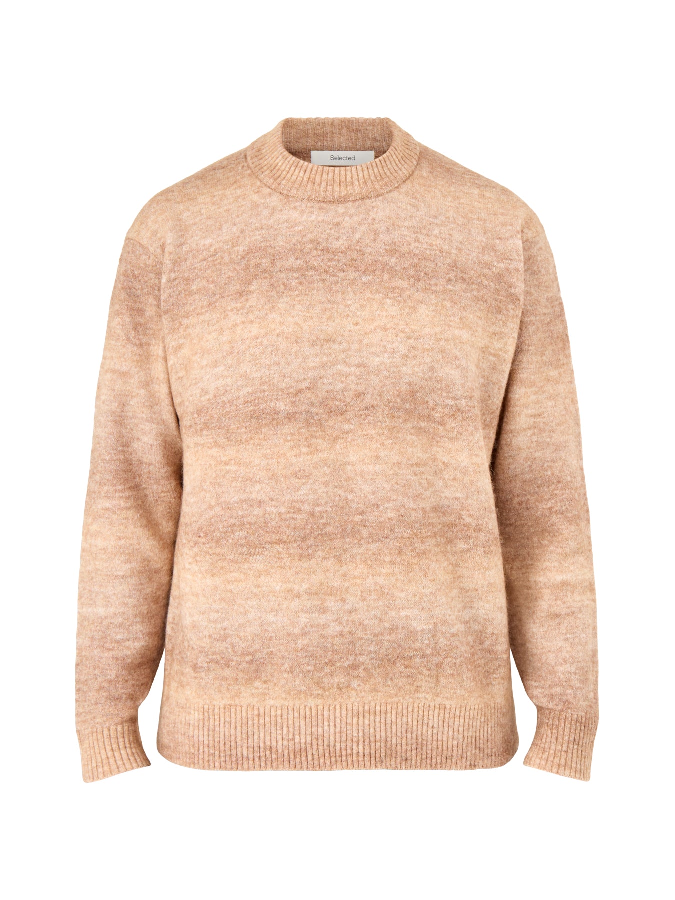 Space Dyed Crew Neck Sweater Brown