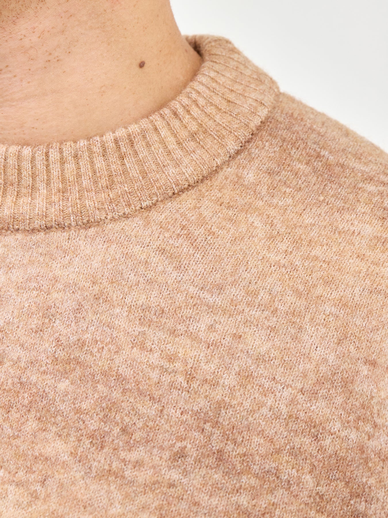 Space Dyed Crew Neck Sweater Brown