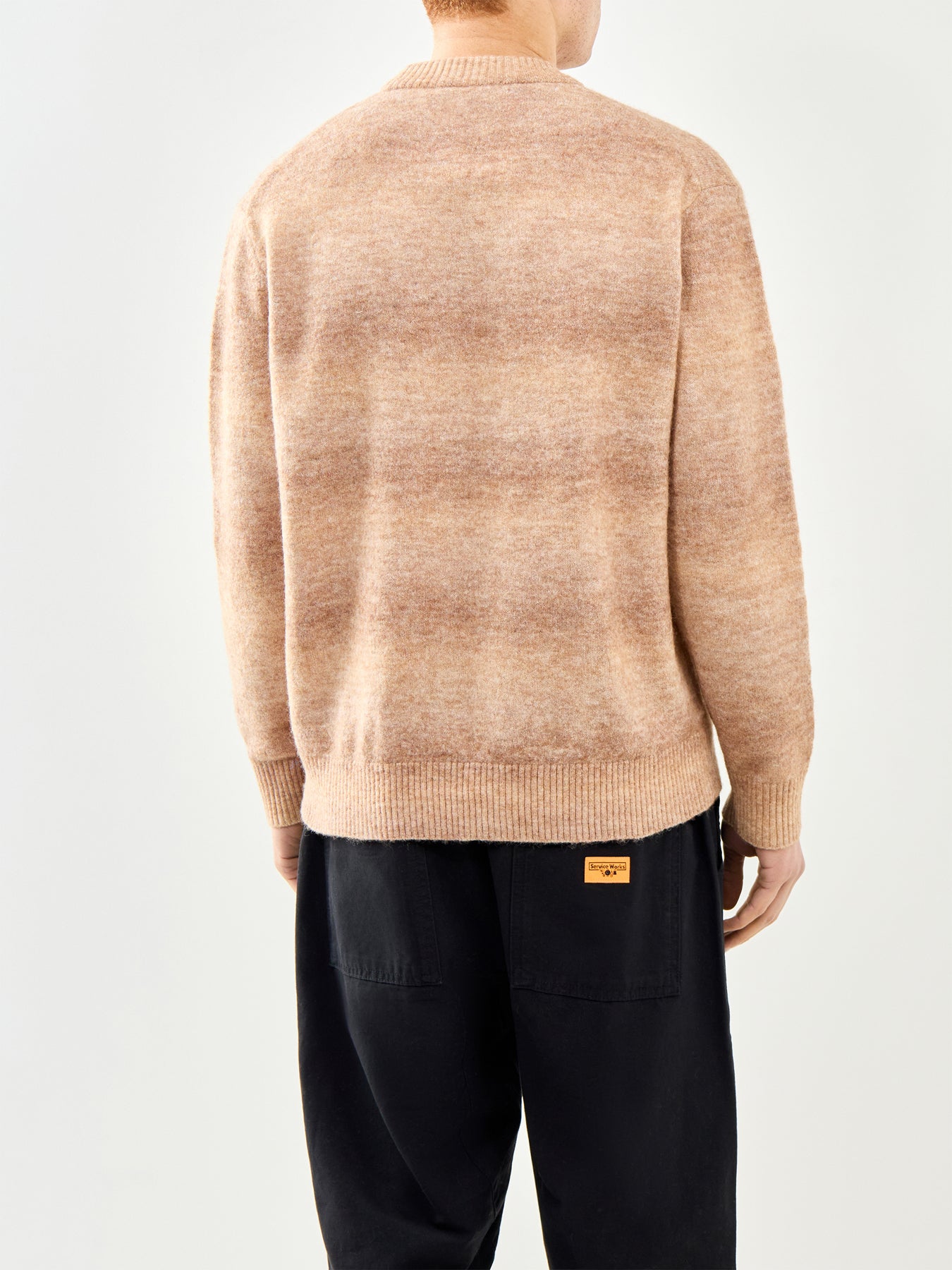 Space Dyed Crew Neck Sweater Brown