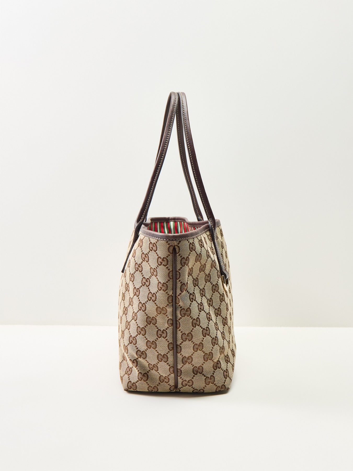 Vintage Gucci Canvas Britt Tote Bag Brown