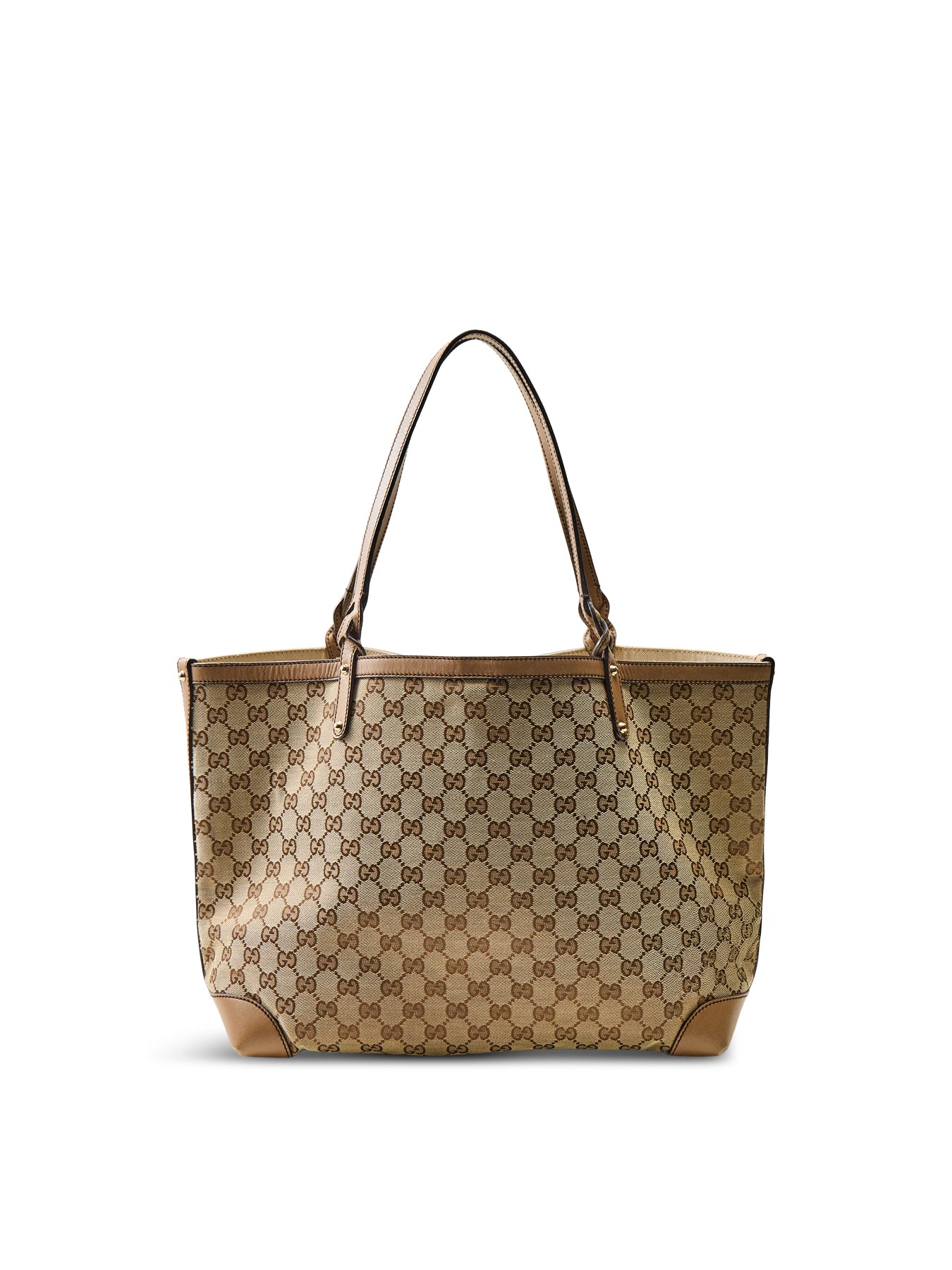 Vintage Gucci Canvas Craft Tote Bag Brown