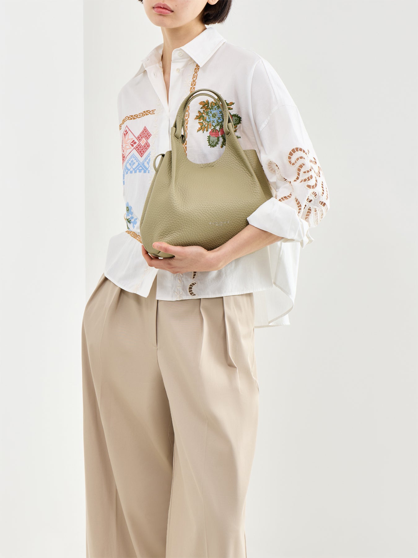 Dua Leather Crossbody Bag Green