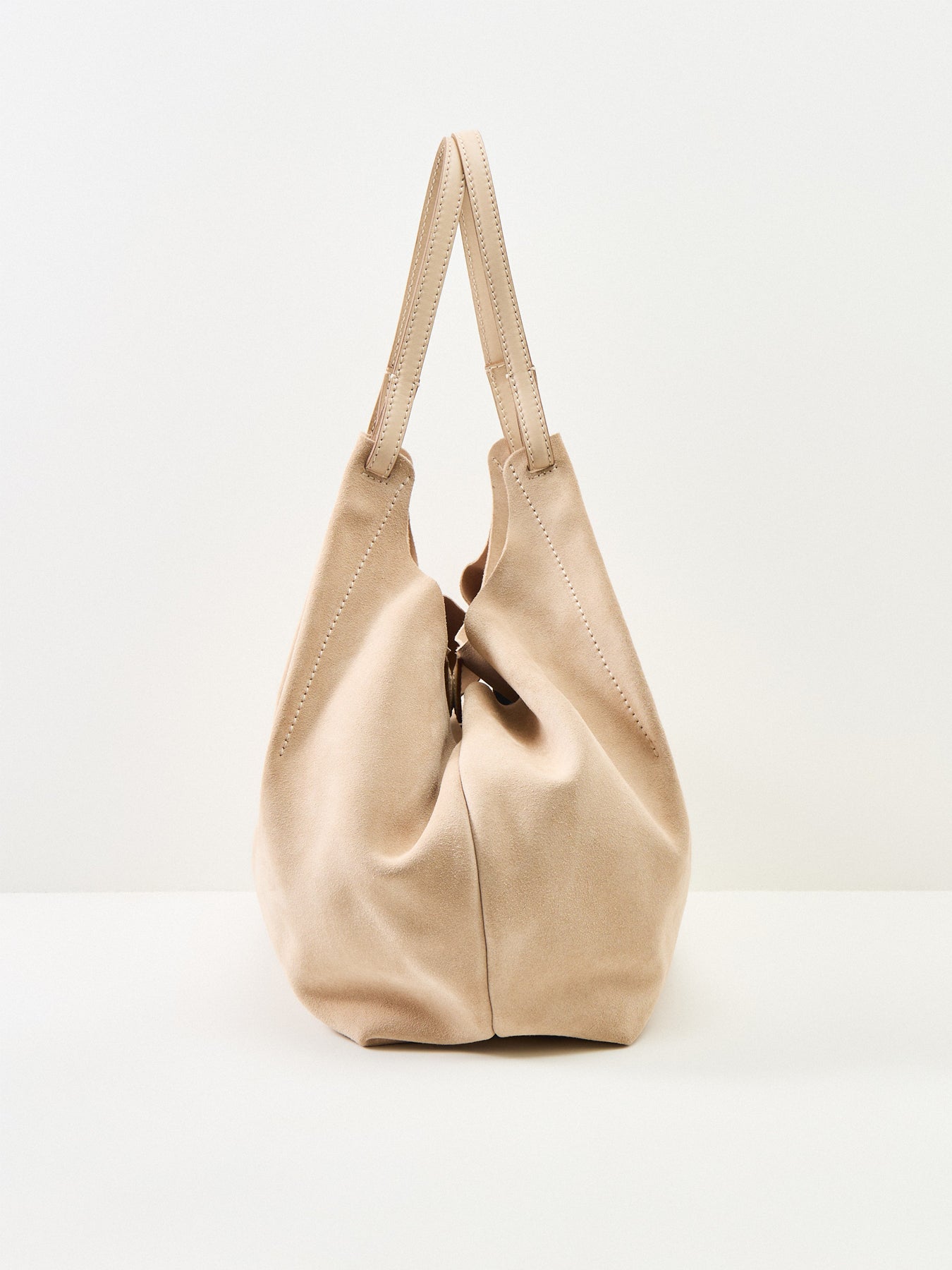 Dua L Suede Shoulder Tote Beige