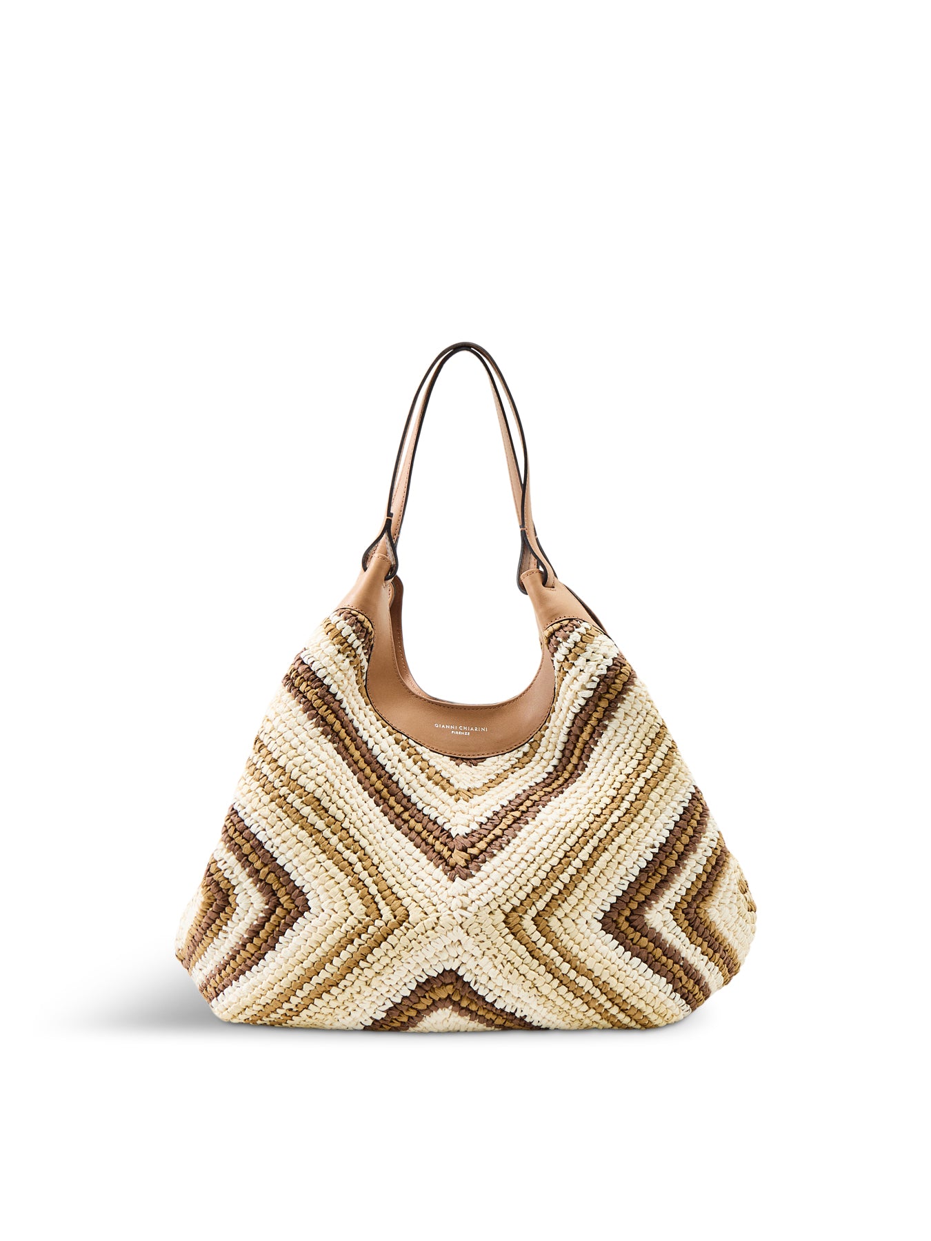 Dua L Straw Weave Tote Bag Tan