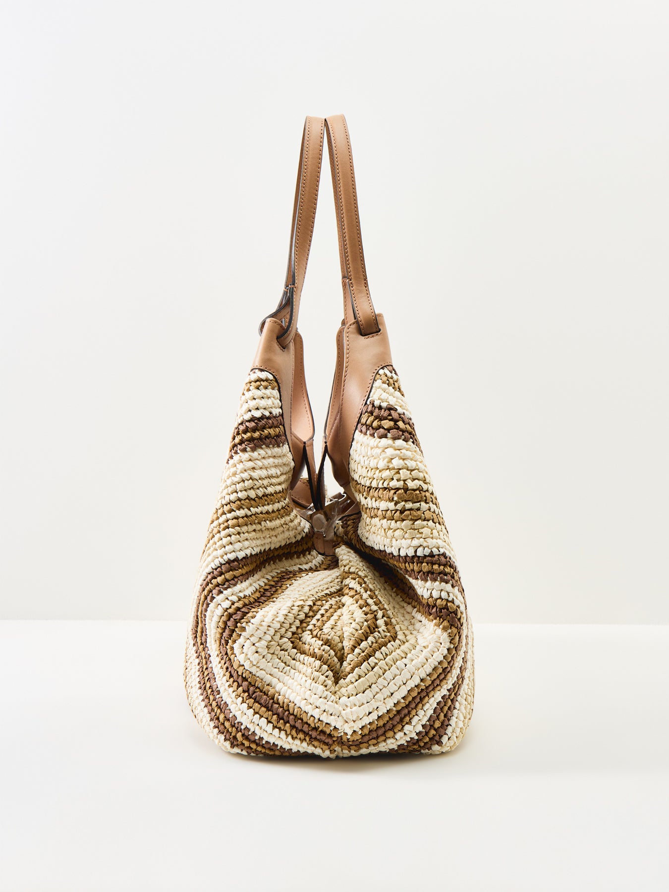 Dua L Straw Weave Tote Bag Tan
