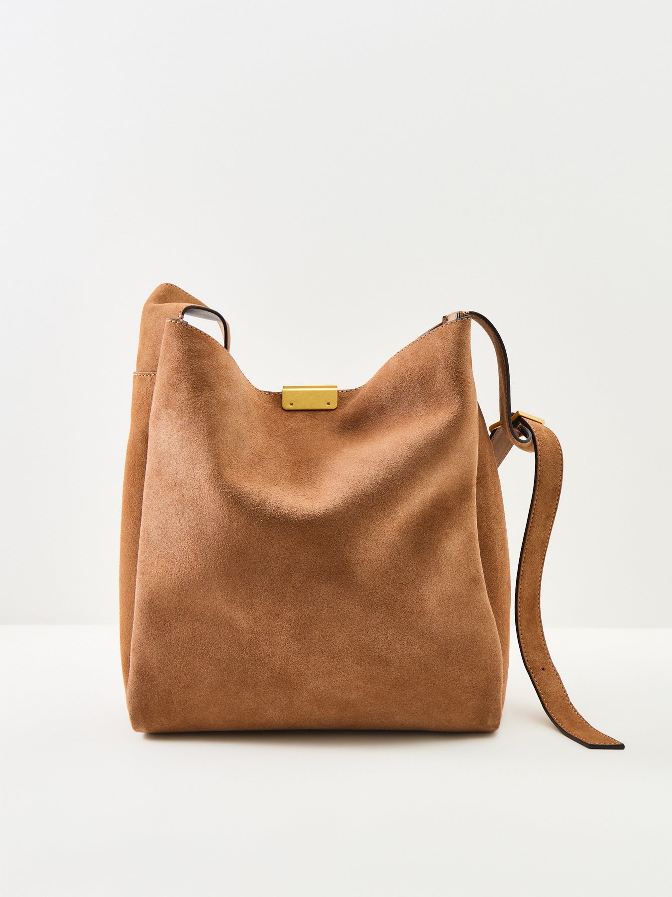 Slouch Leather Shoulder Tote Bag Brown