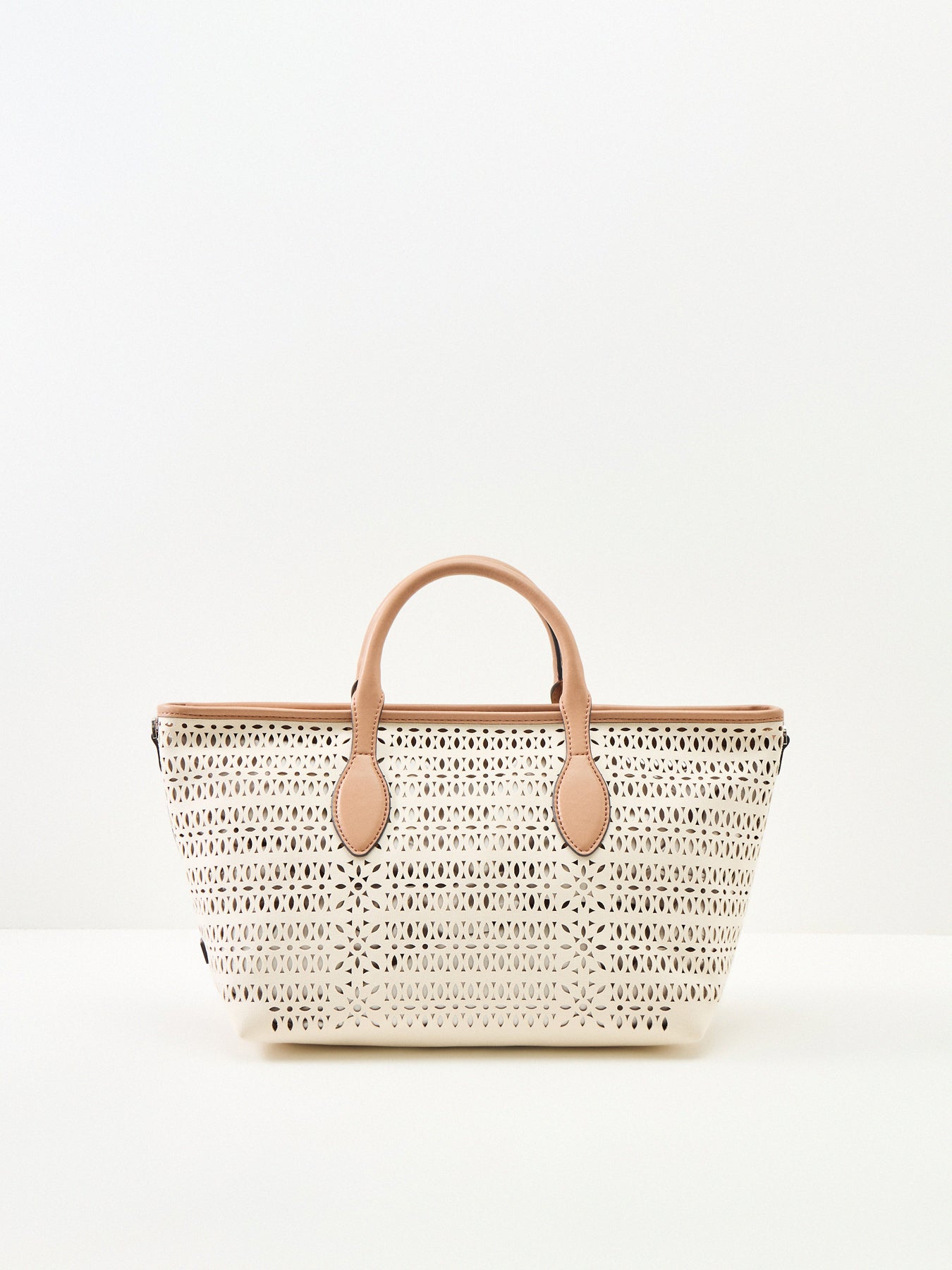 Mashup Laser Cut Tote Bag Cream