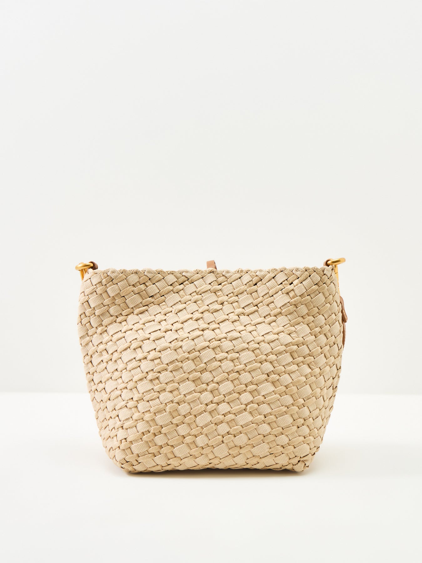 Mercy Straw Bucket Shoulder Bag Beige