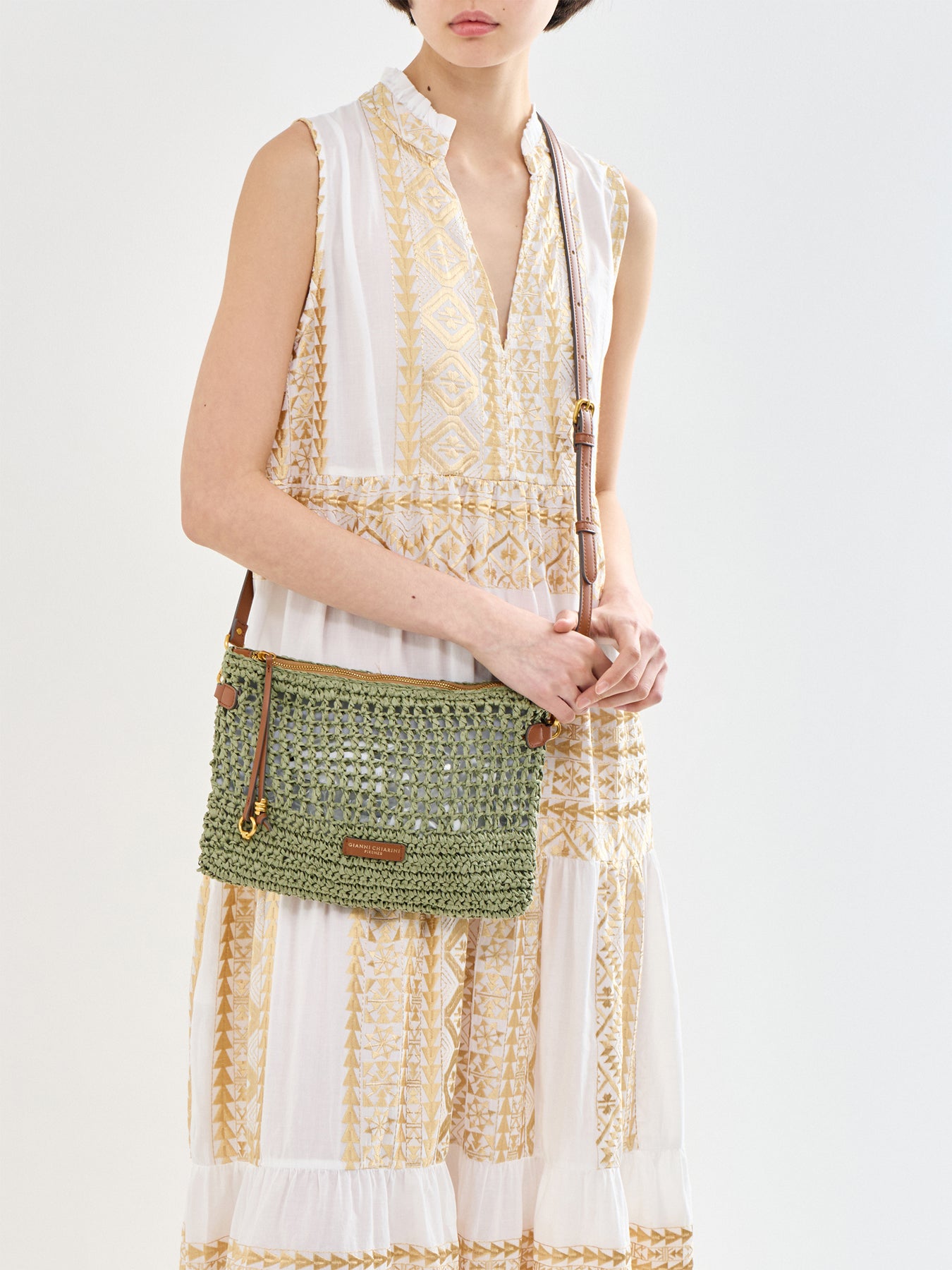 Nefeli Paper Straw Pouch Green