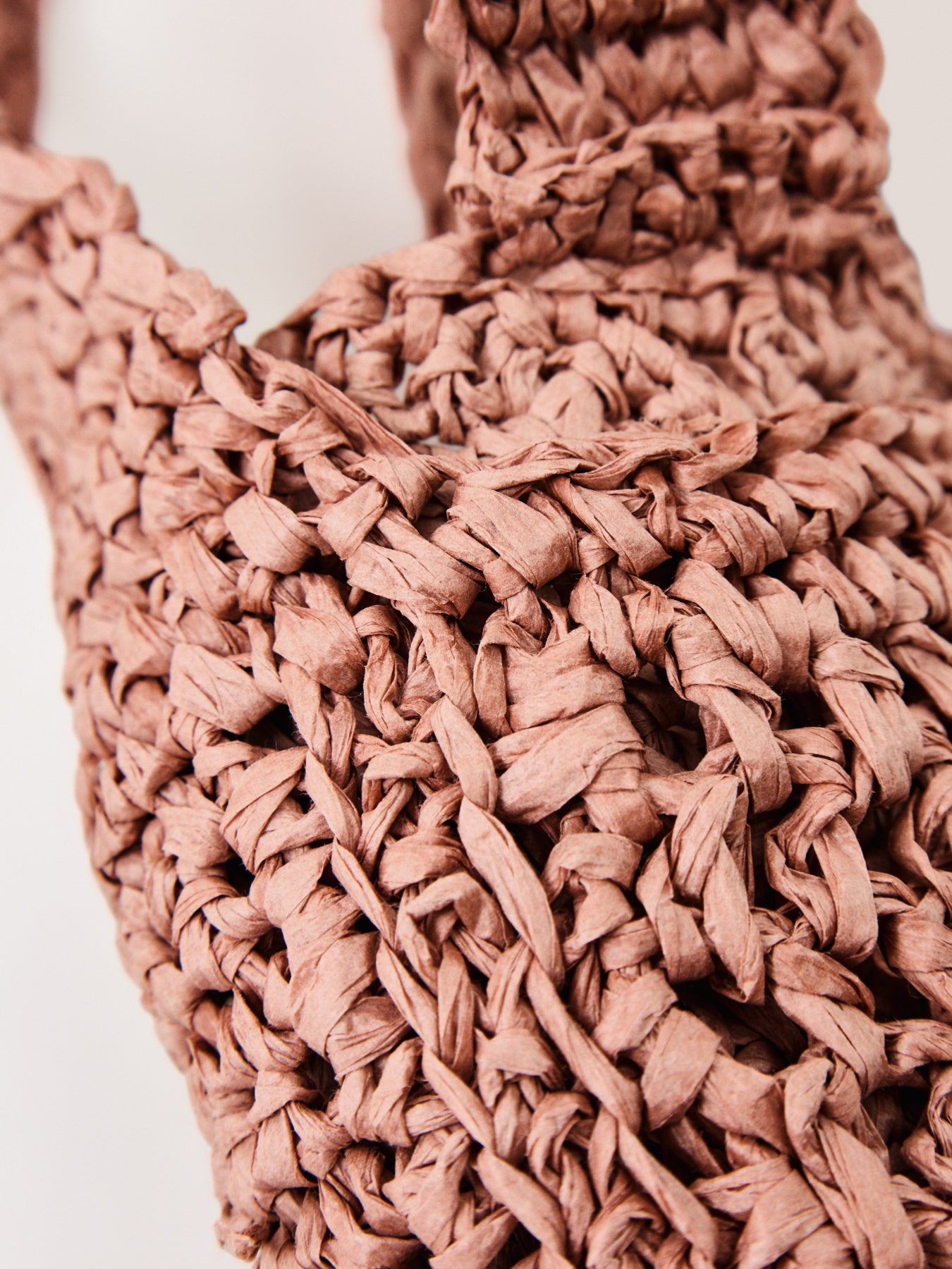 Nefeli Square Paper Straw Tote Bag Pink