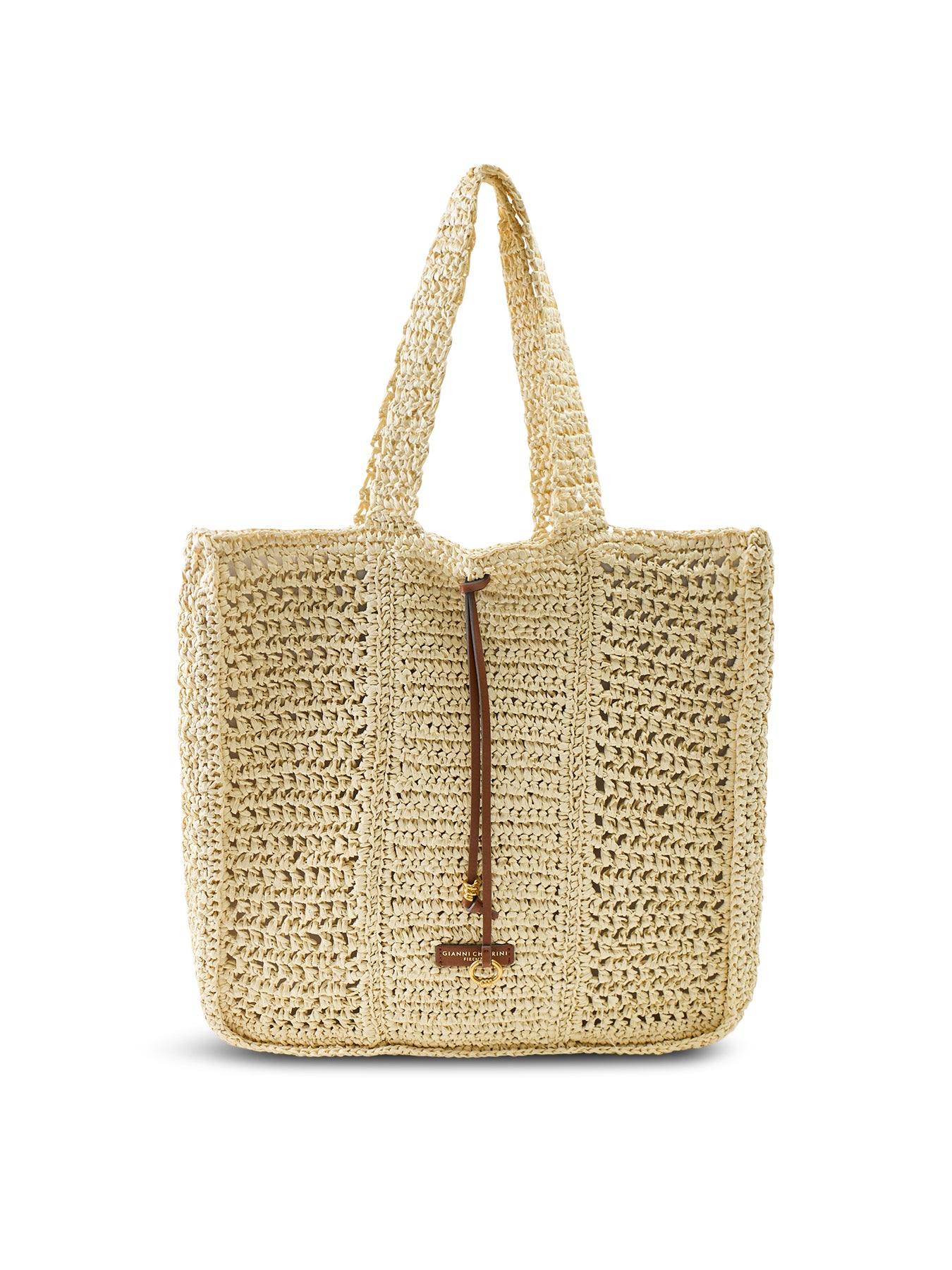 Nefeli Square Paper Tote Bag Cream