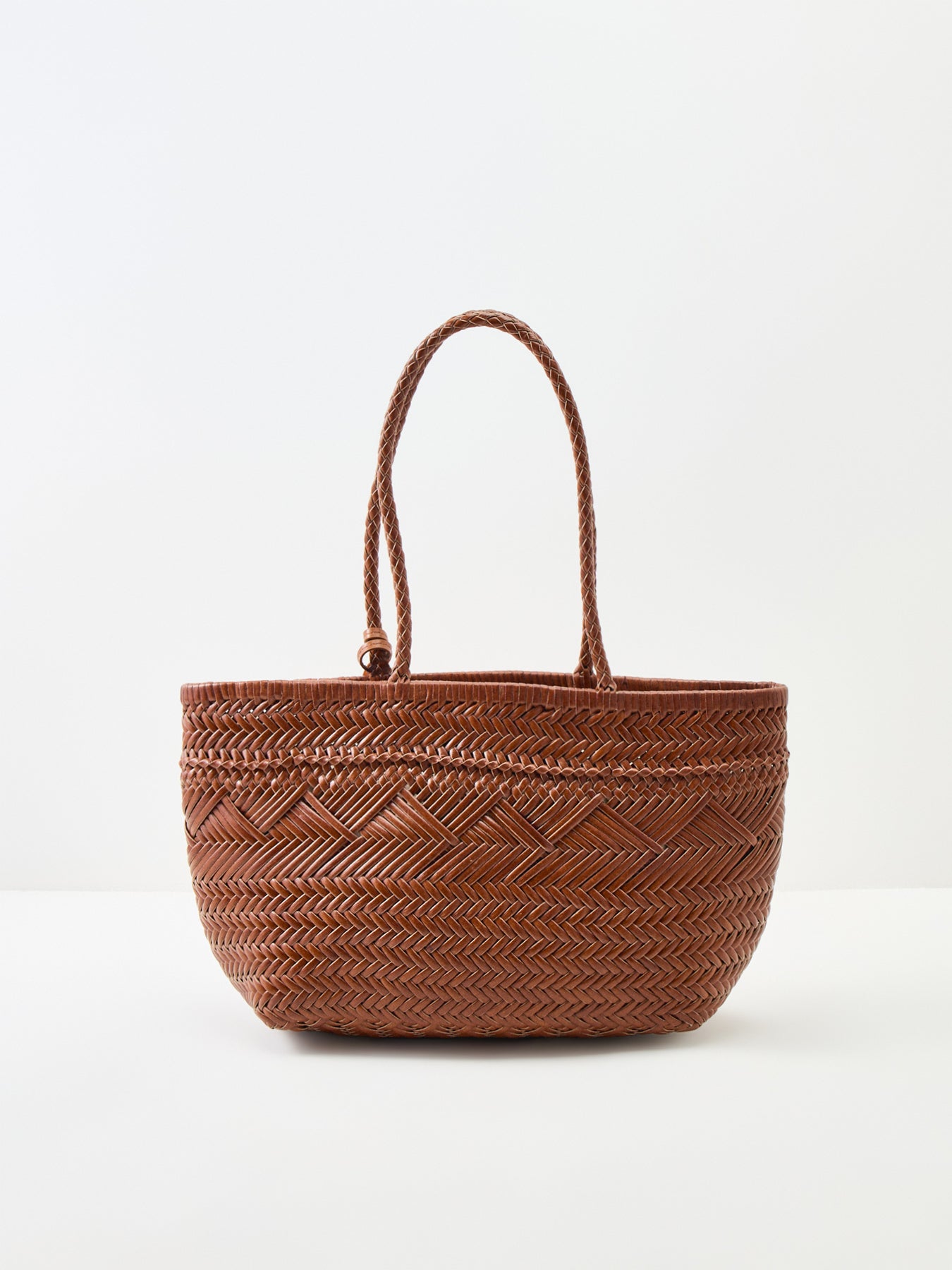 Paloma Woven Leather Tote Bag Tan