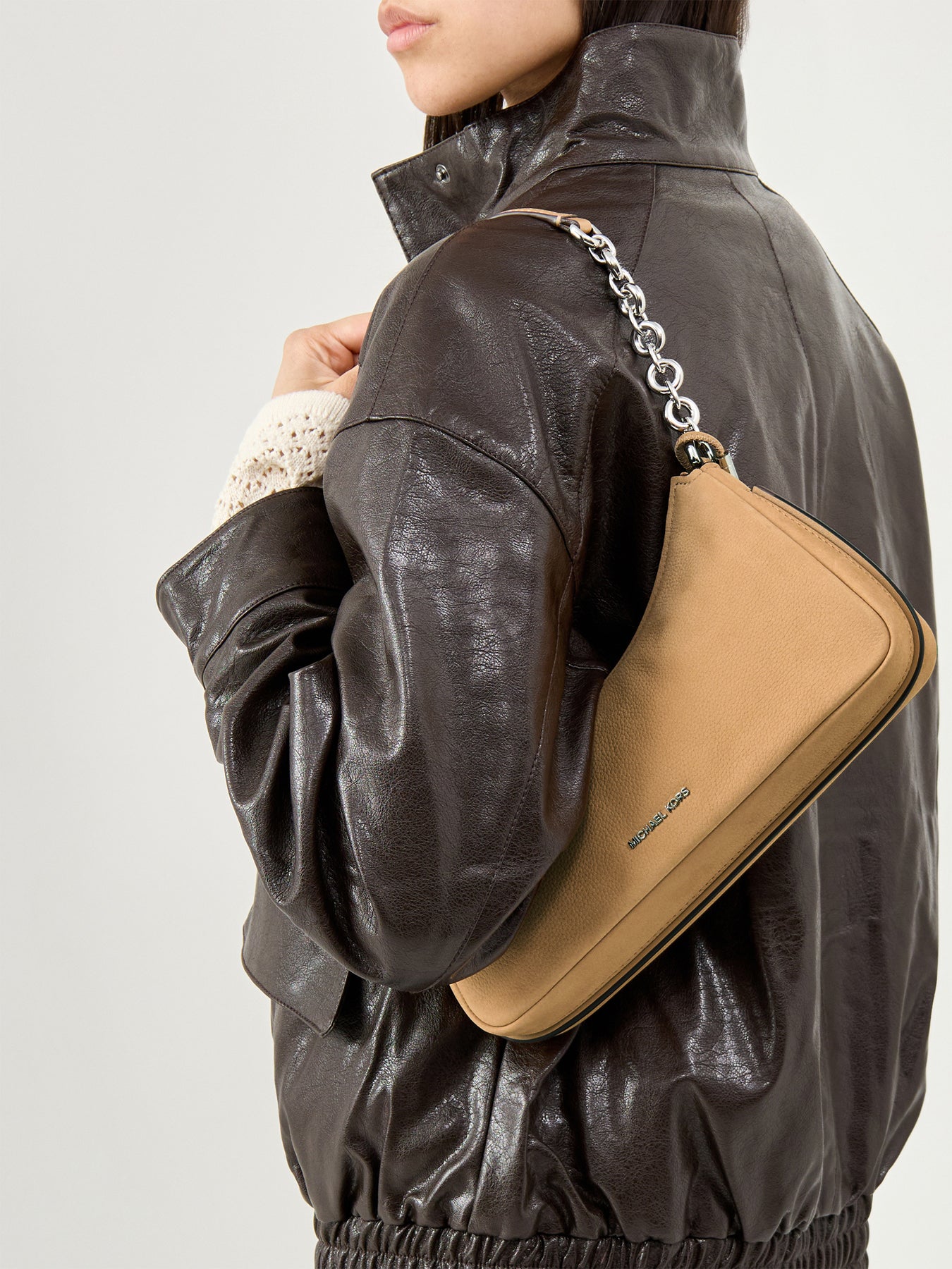 Nolita Medium Chain Pouchette Beige
