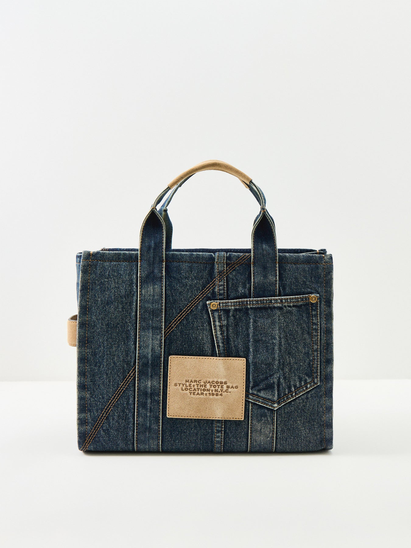 The Denim Suede Medium Tote Bag