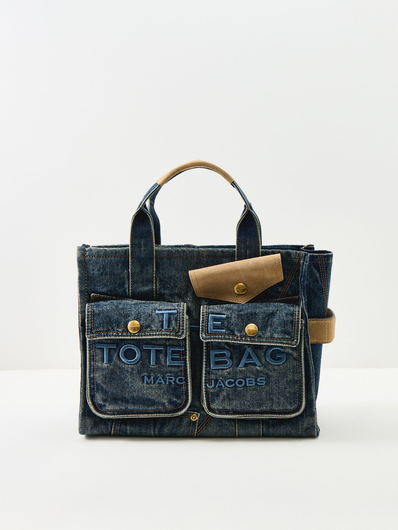 The Denim Suede Medium Tote Bag