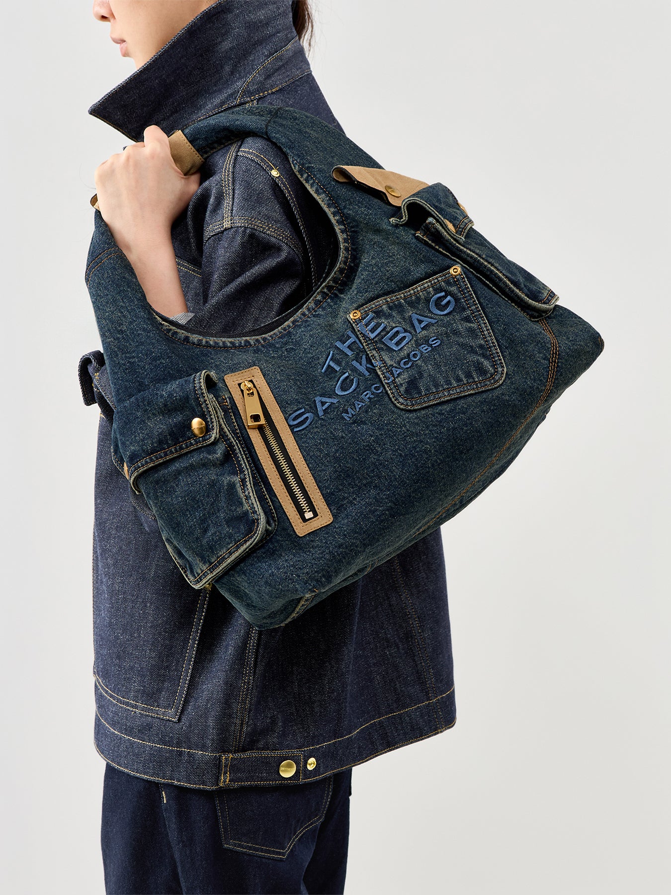 Medium Denim Tote Bag Blue