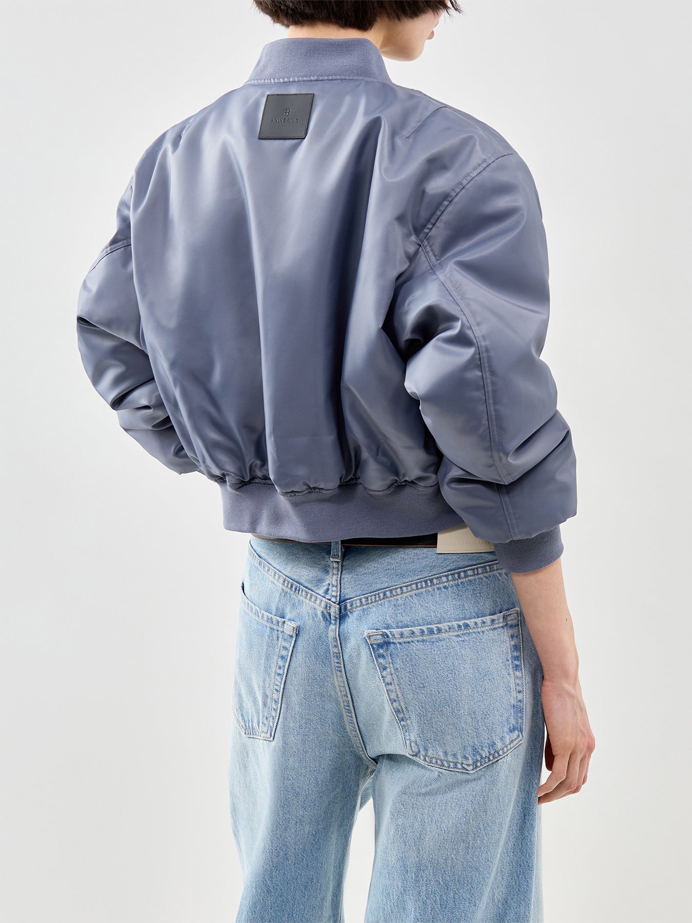 Cropped Leon Bomber Jacket Grey