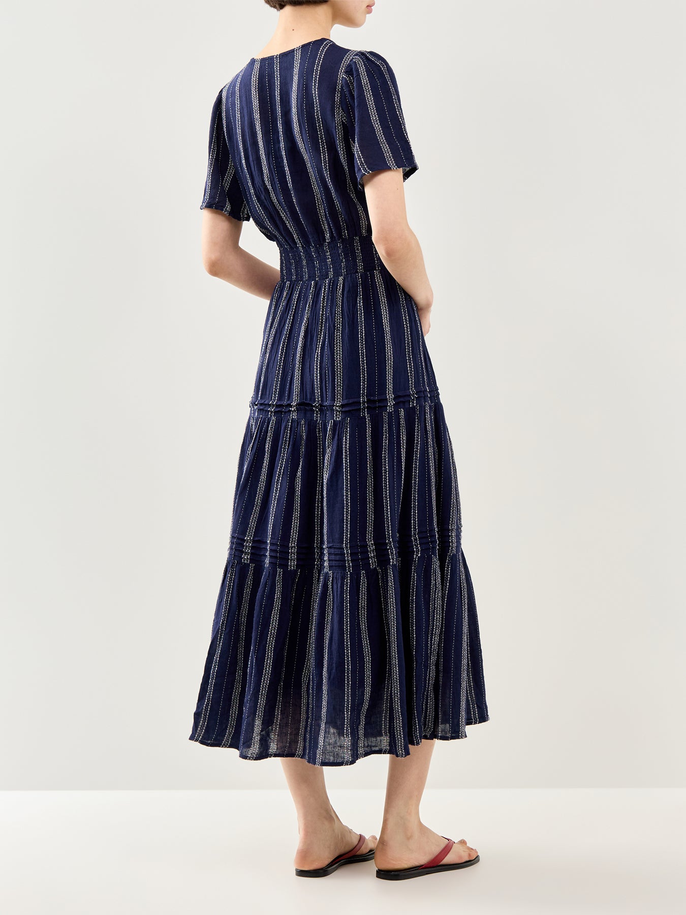 Cannes Fitted Midi Dress Stripe