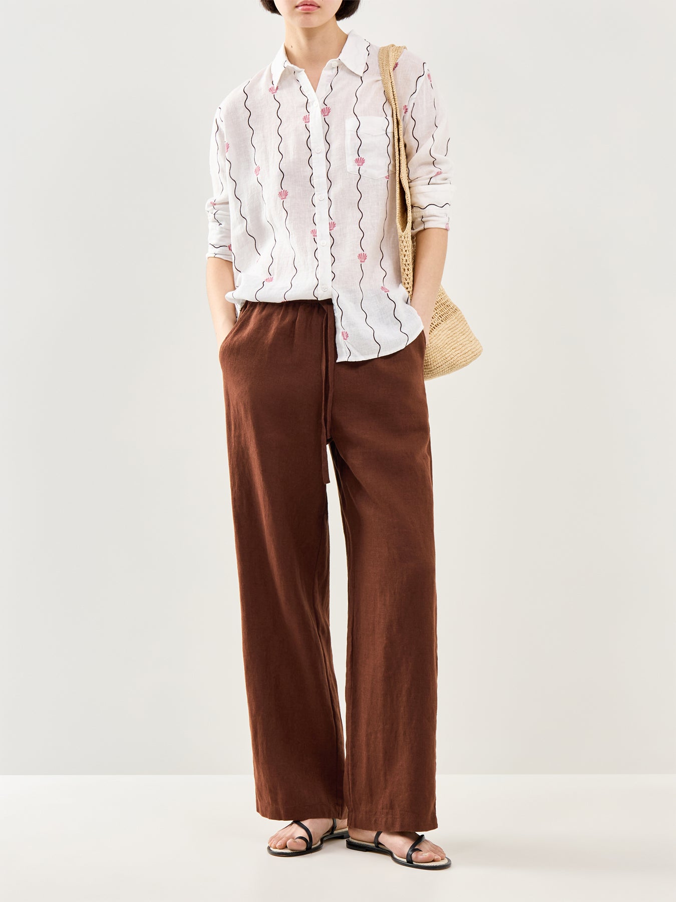 Emmie Straight Leg Trousers Brown