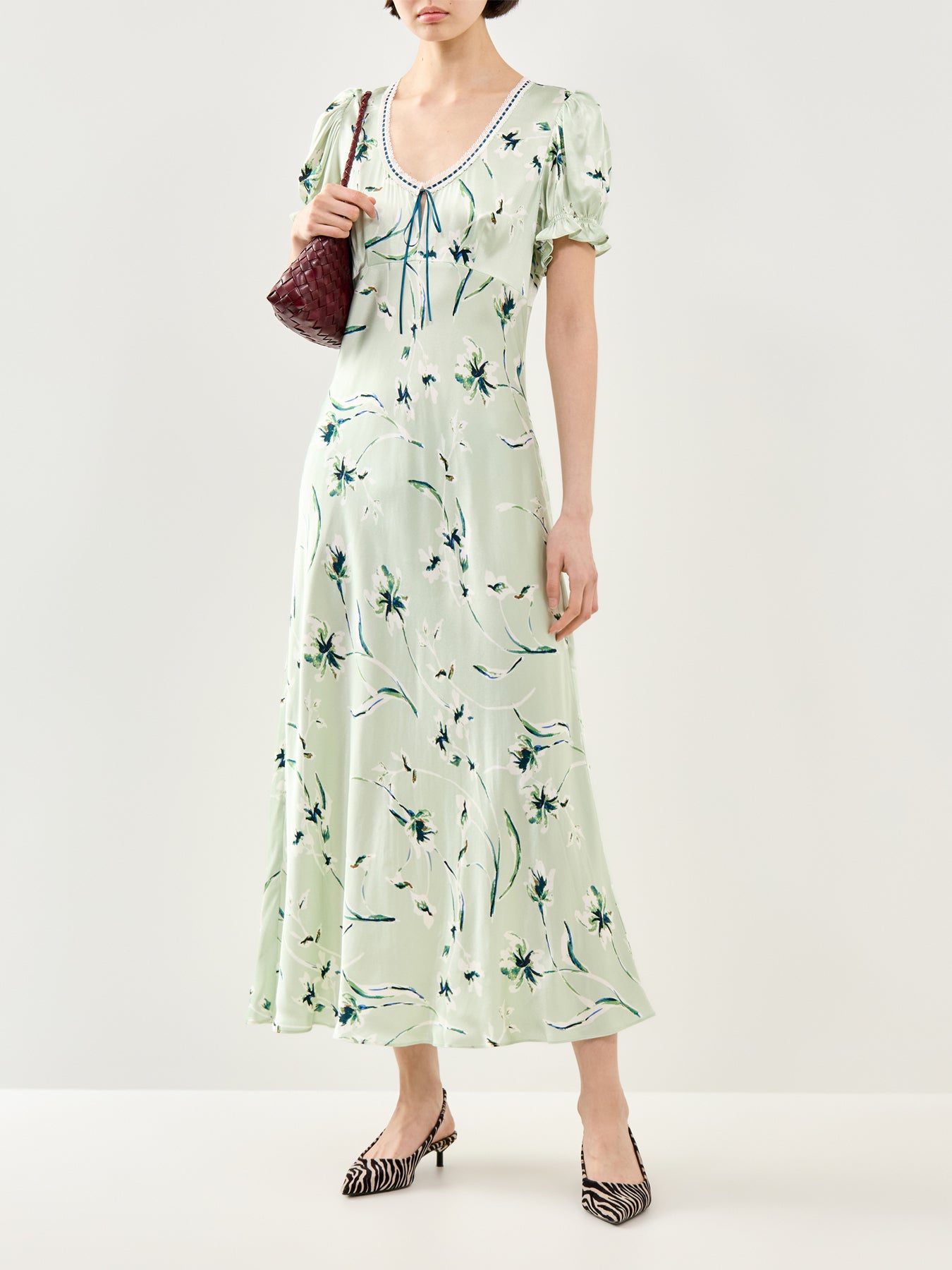 Allison Fitted Midi Dress Mint