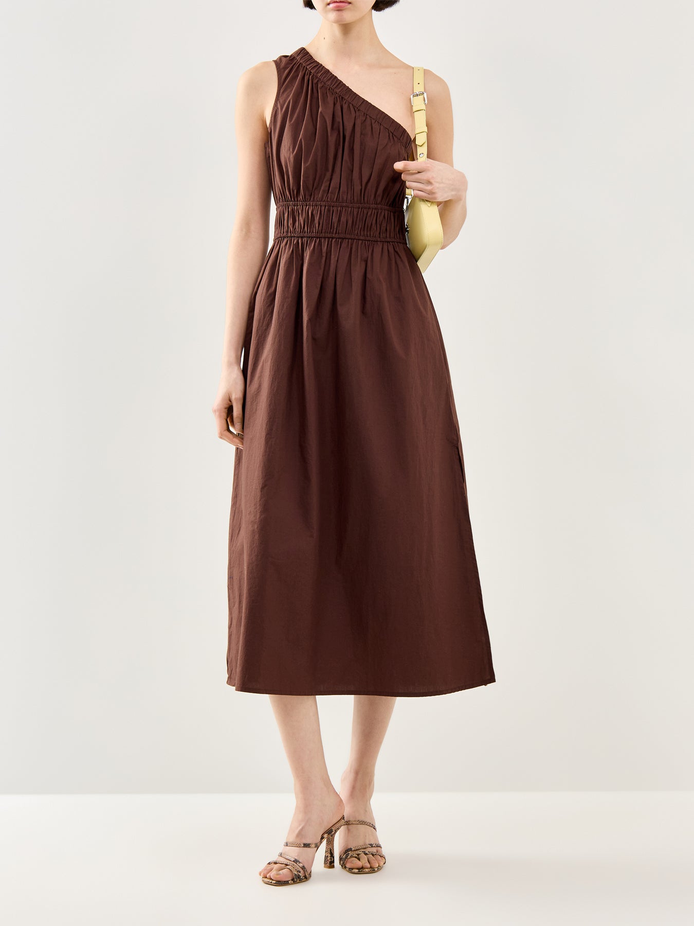 Selani Fitted Midi Dress Brown