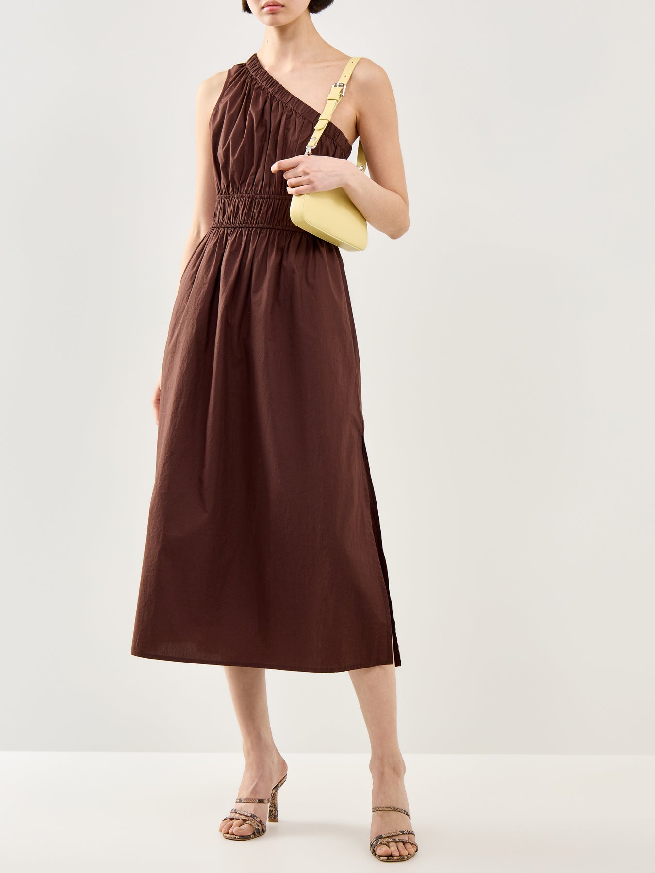 Selani Fitted Midi Dress Brown