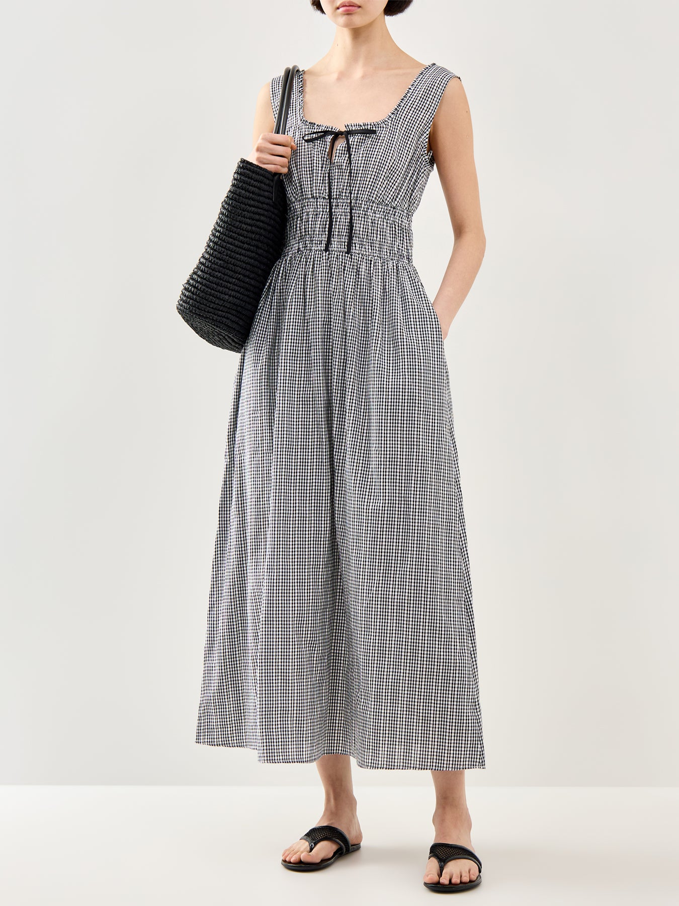 Kenton Fitted Midi Dress Gingham