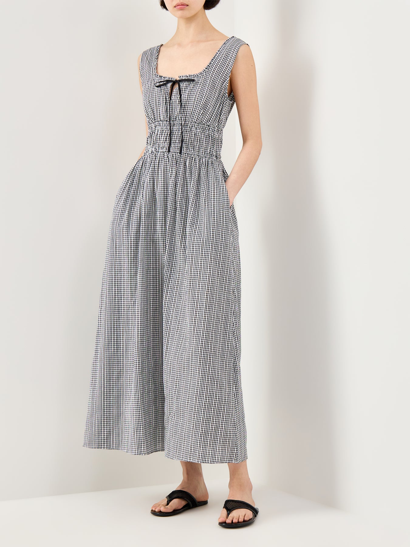 Kenton Fitted Midi Dress Gingham