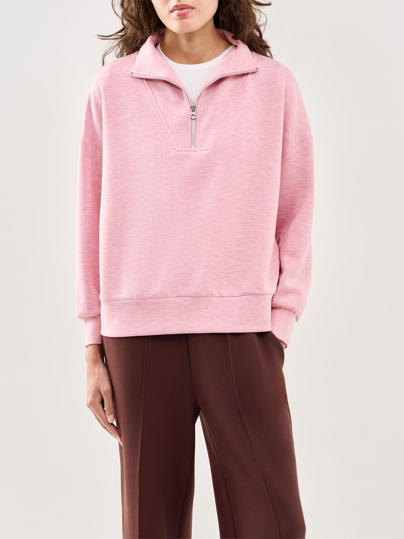Hawley Half Zip Sweatshirt Pink