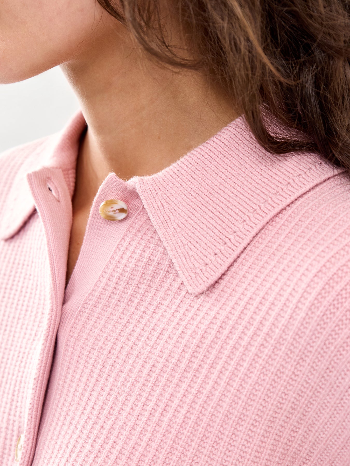 Marlie Polo Knit Sweater Pink