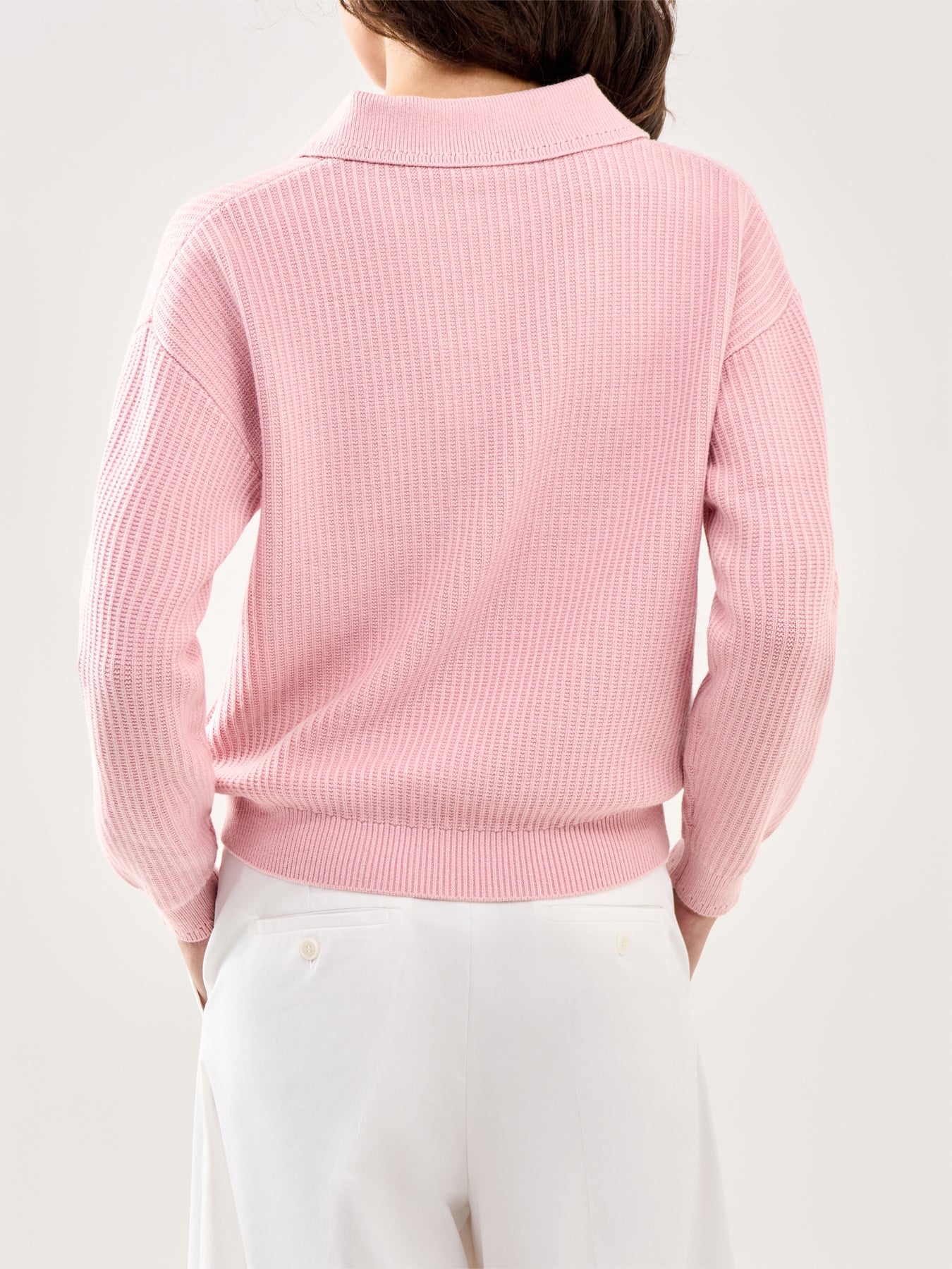 Marlie Polo Knit Sweater Pink