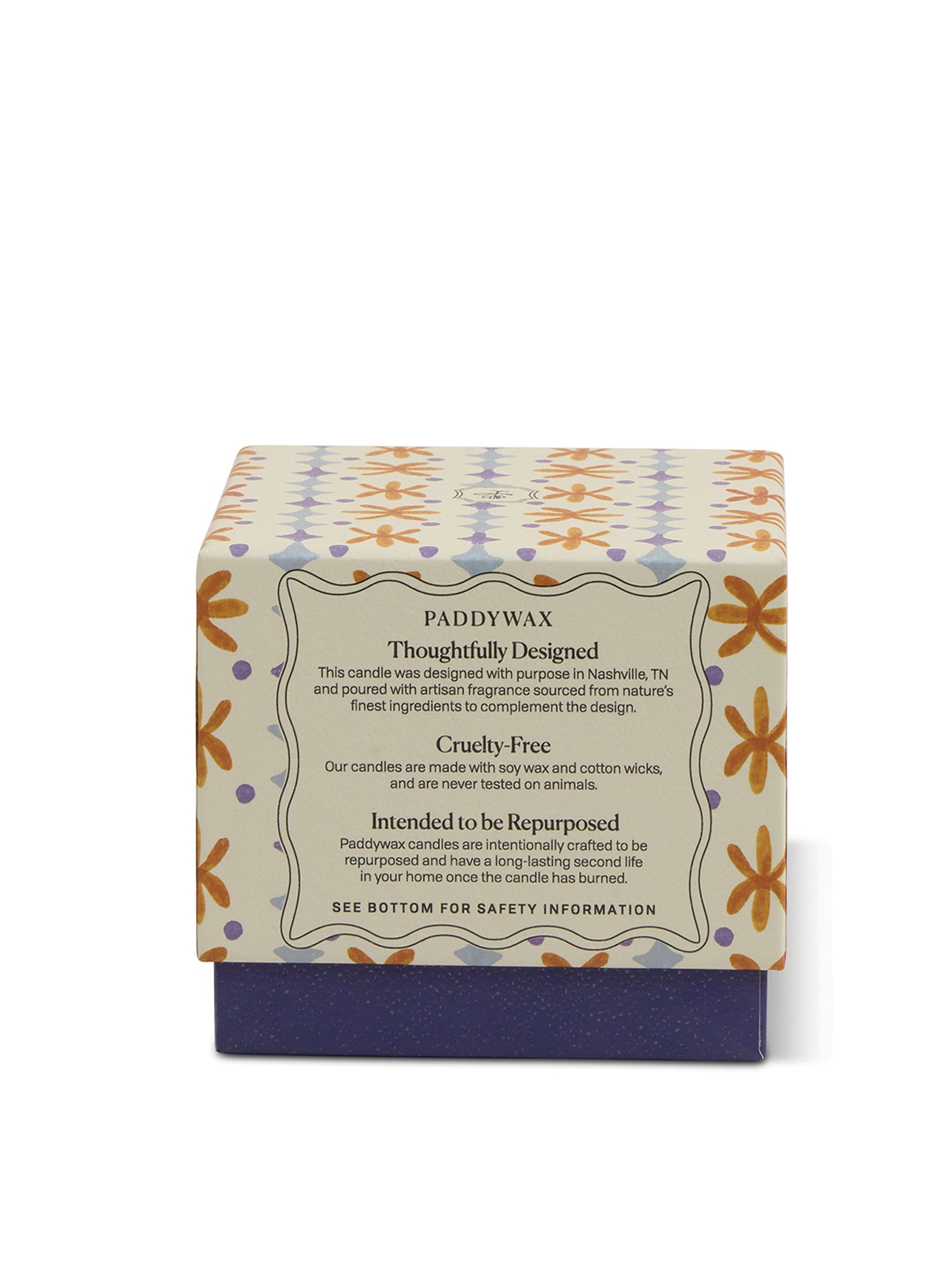 Orange & Blue Glass Candle Garden & Grove 155g