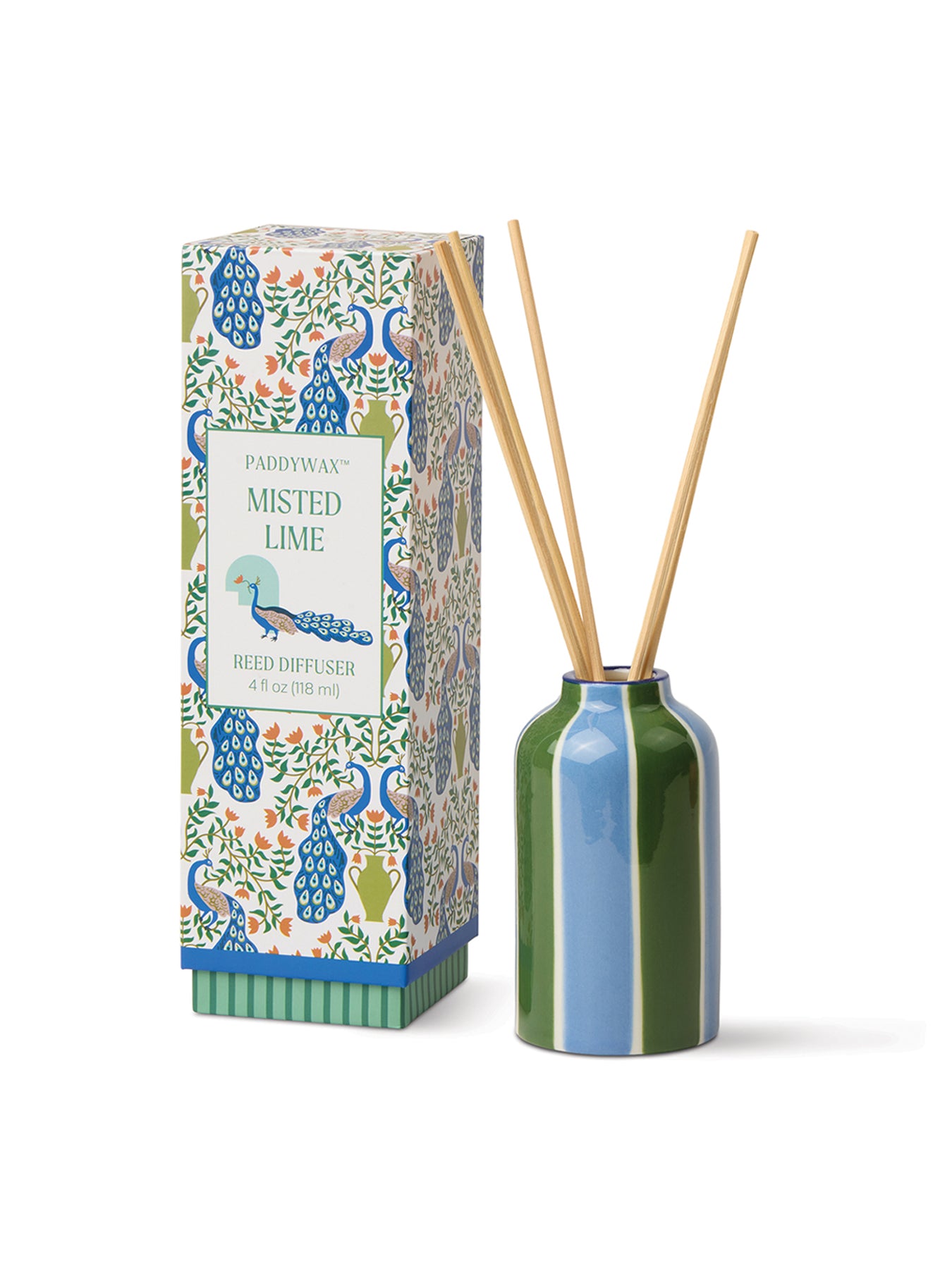 Peacock Ceramic Diffuser Misted Lime 118ml