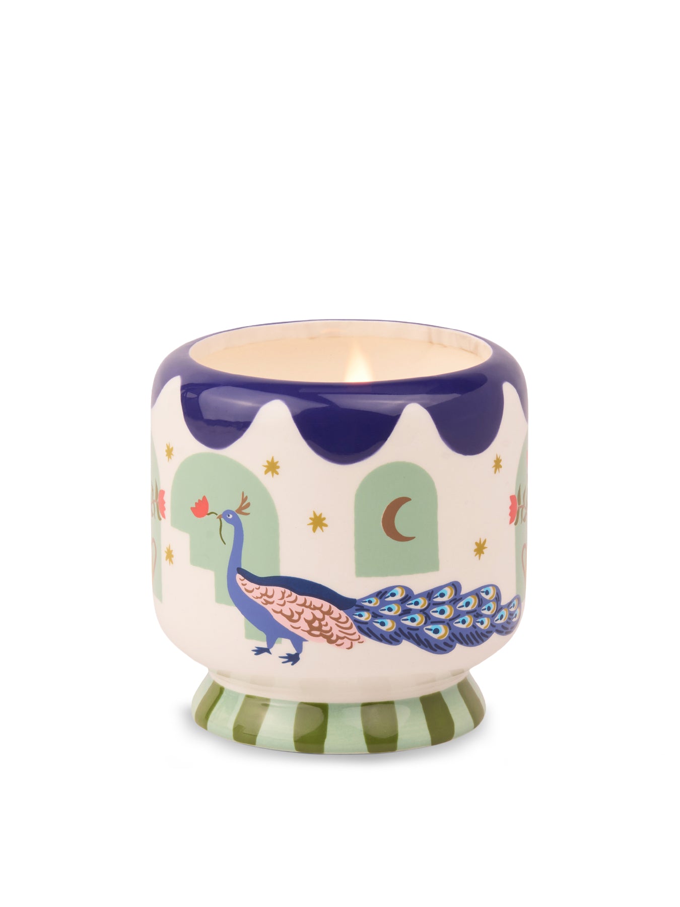 A Dopo Peacock Ceramic Candle