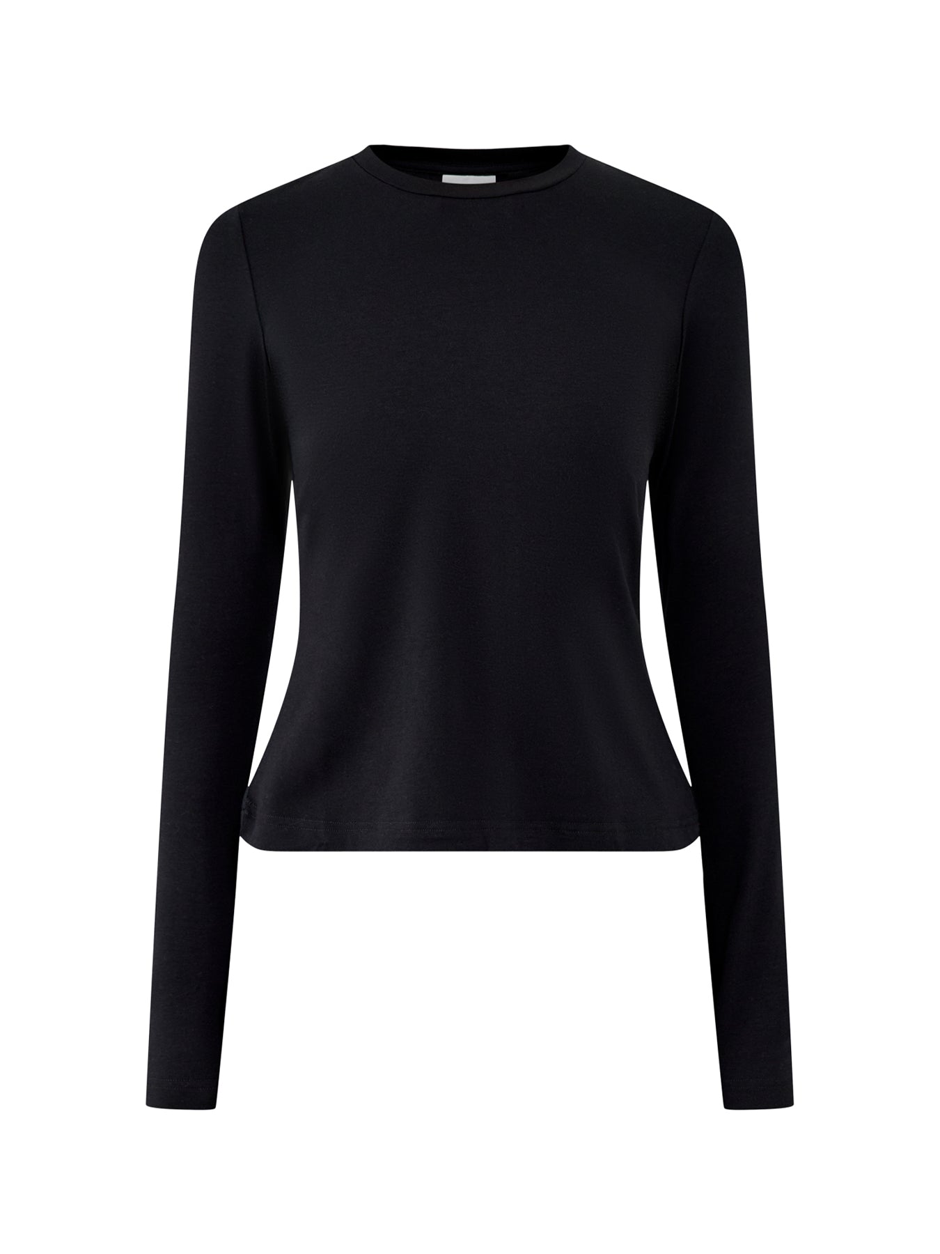 Edna Long Sleeve Fitted T-Shirt Black