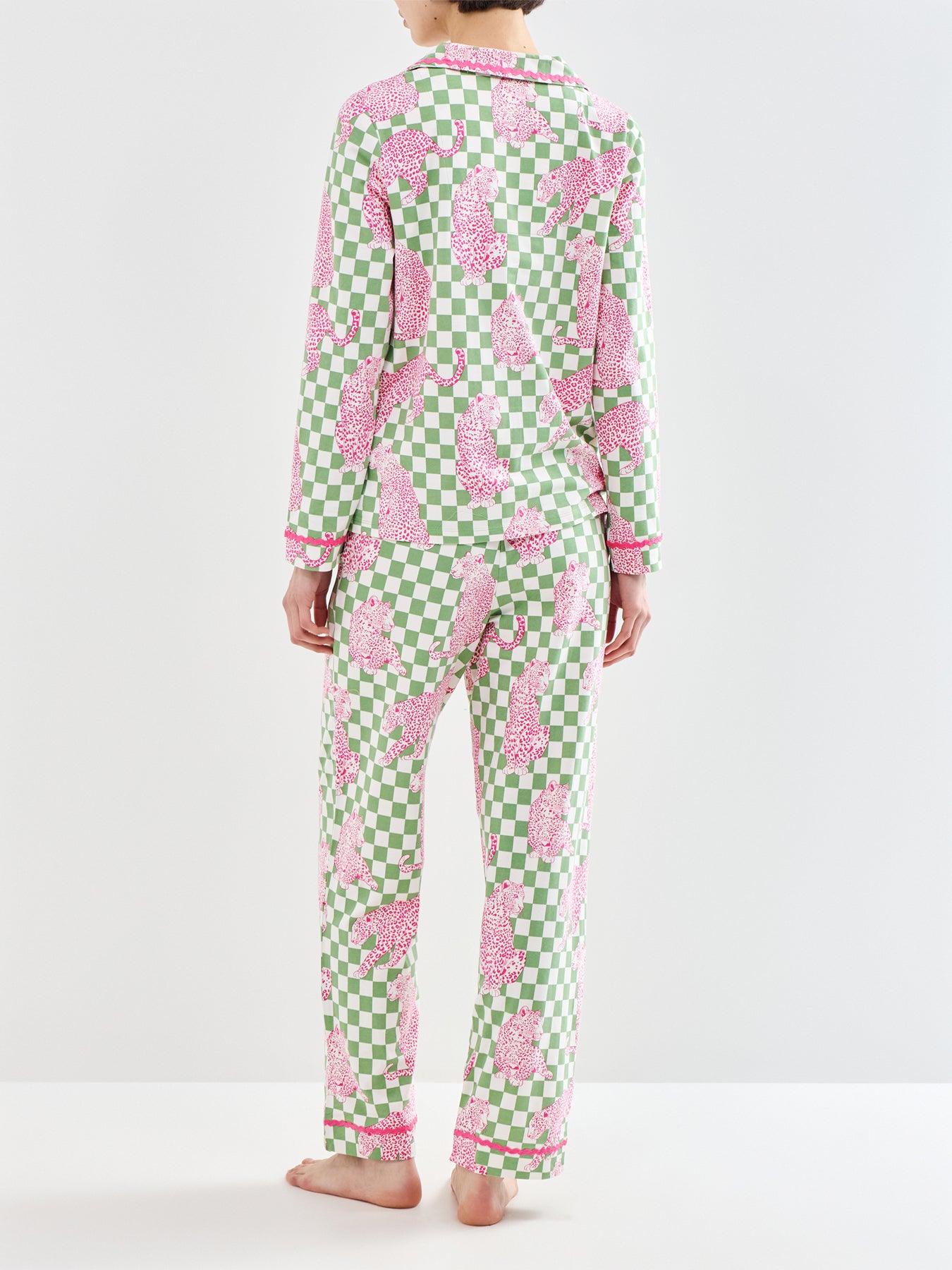 Leopard Checkerboard Pyjama Set Print