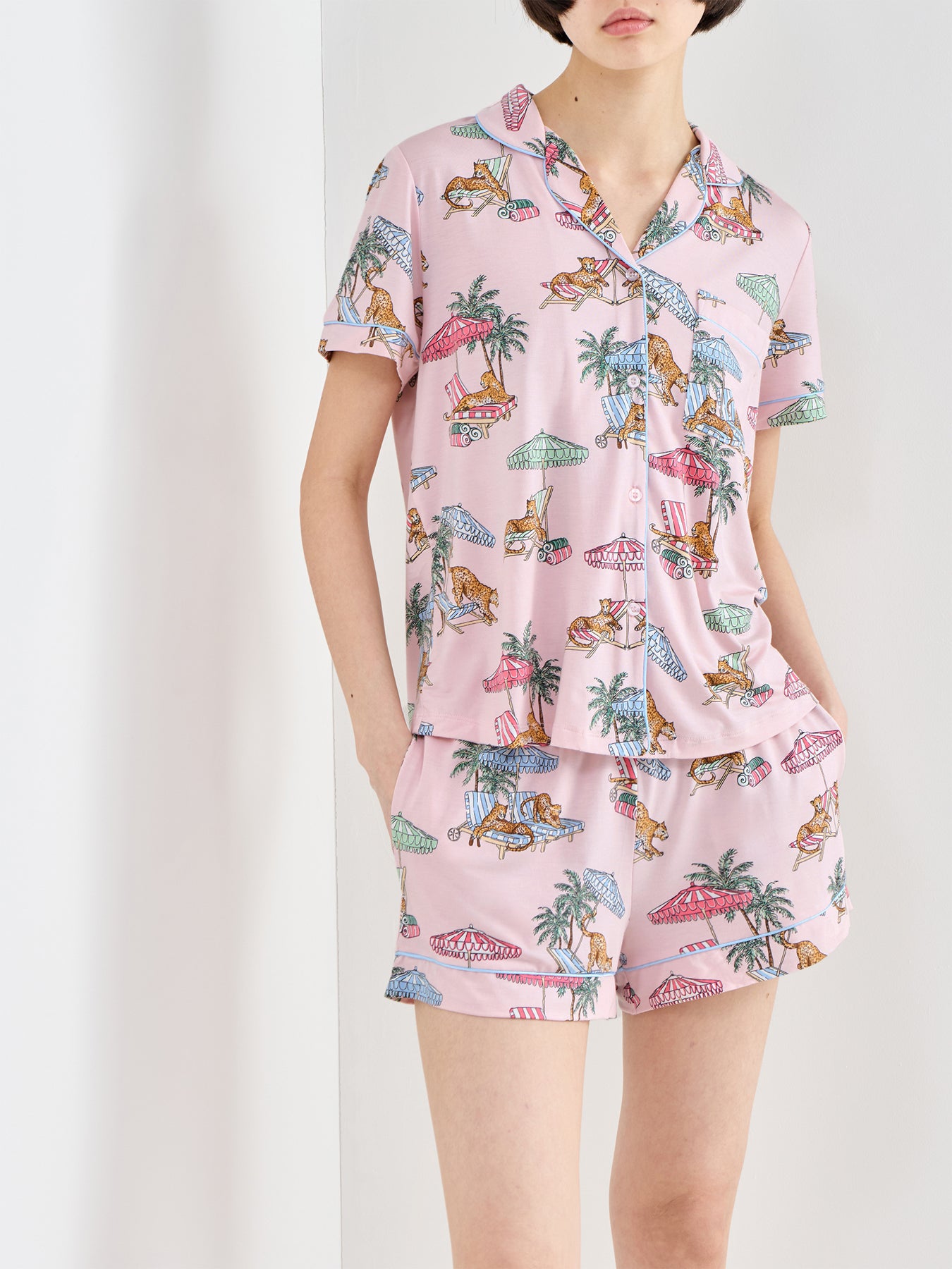 Summer Lounging Pyjama Short Set Print