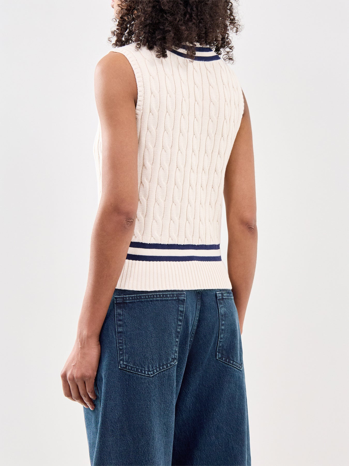 Cotton Sleeveless Vest Cream