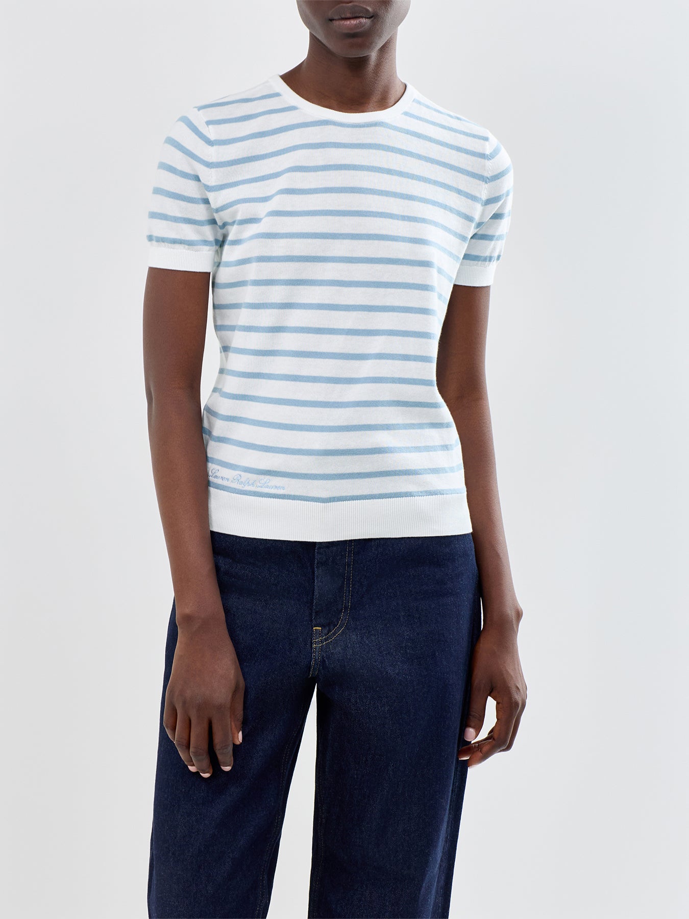 Stripe SS Knit Pullover