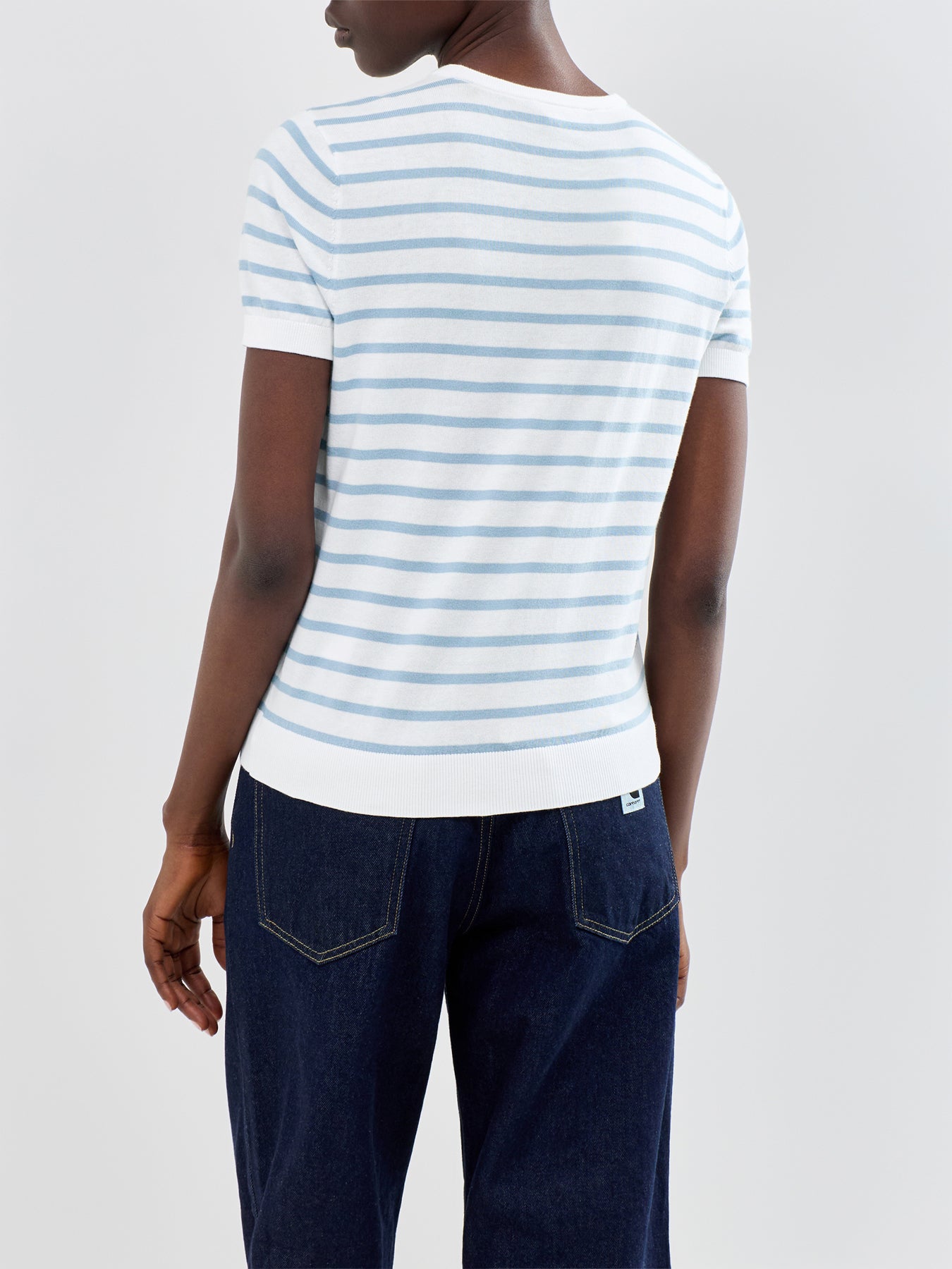 Stripe SS Knit Pullover
