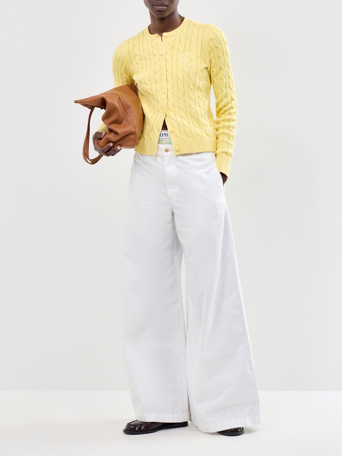 Ralhan Cable Knit Cardigan Yellow