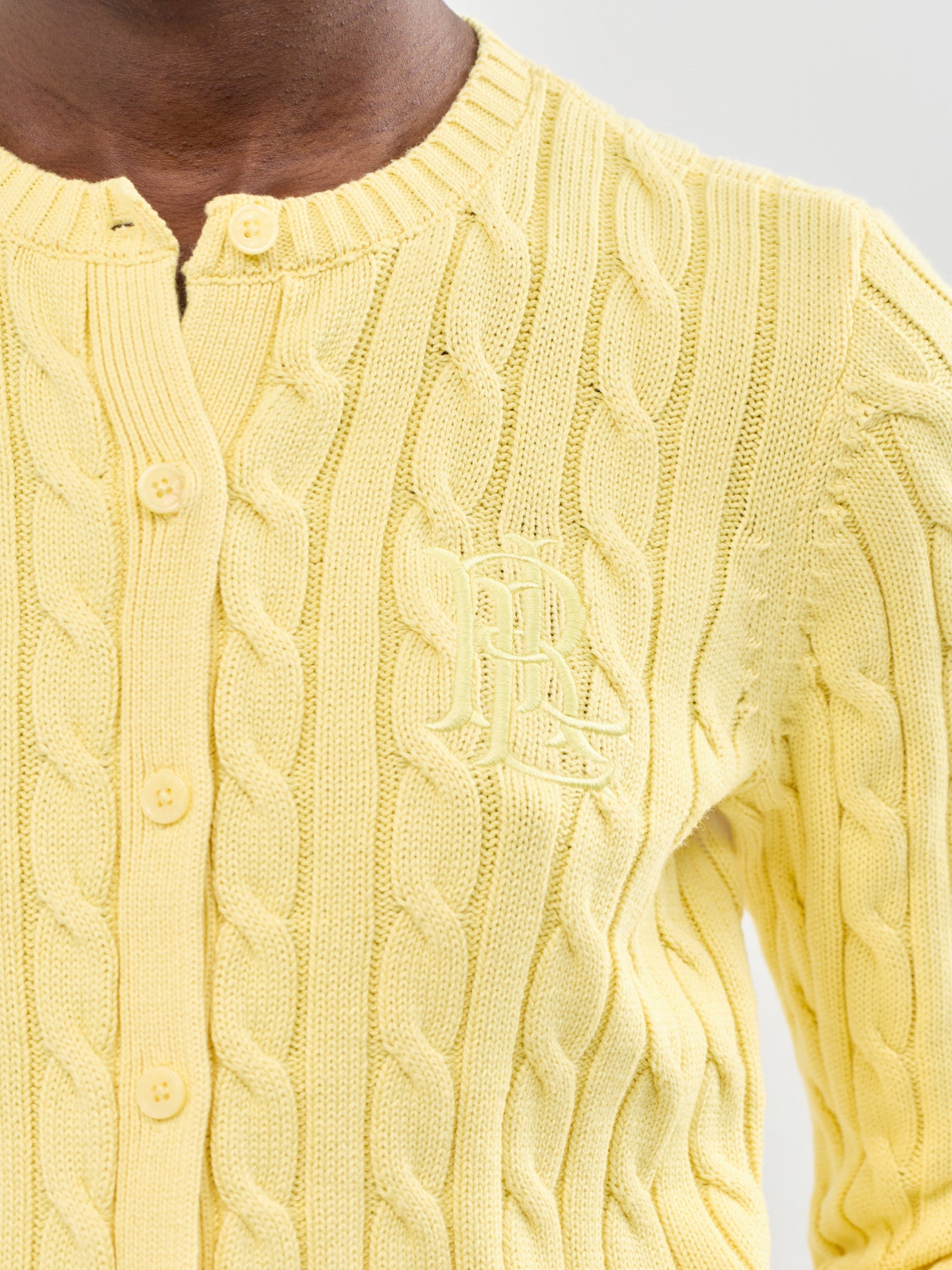 Ralhan Cable Knit Cardigan Yellow