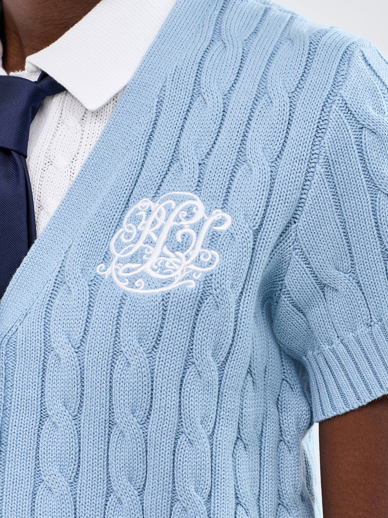 Cable Knit Cardigan Blue
