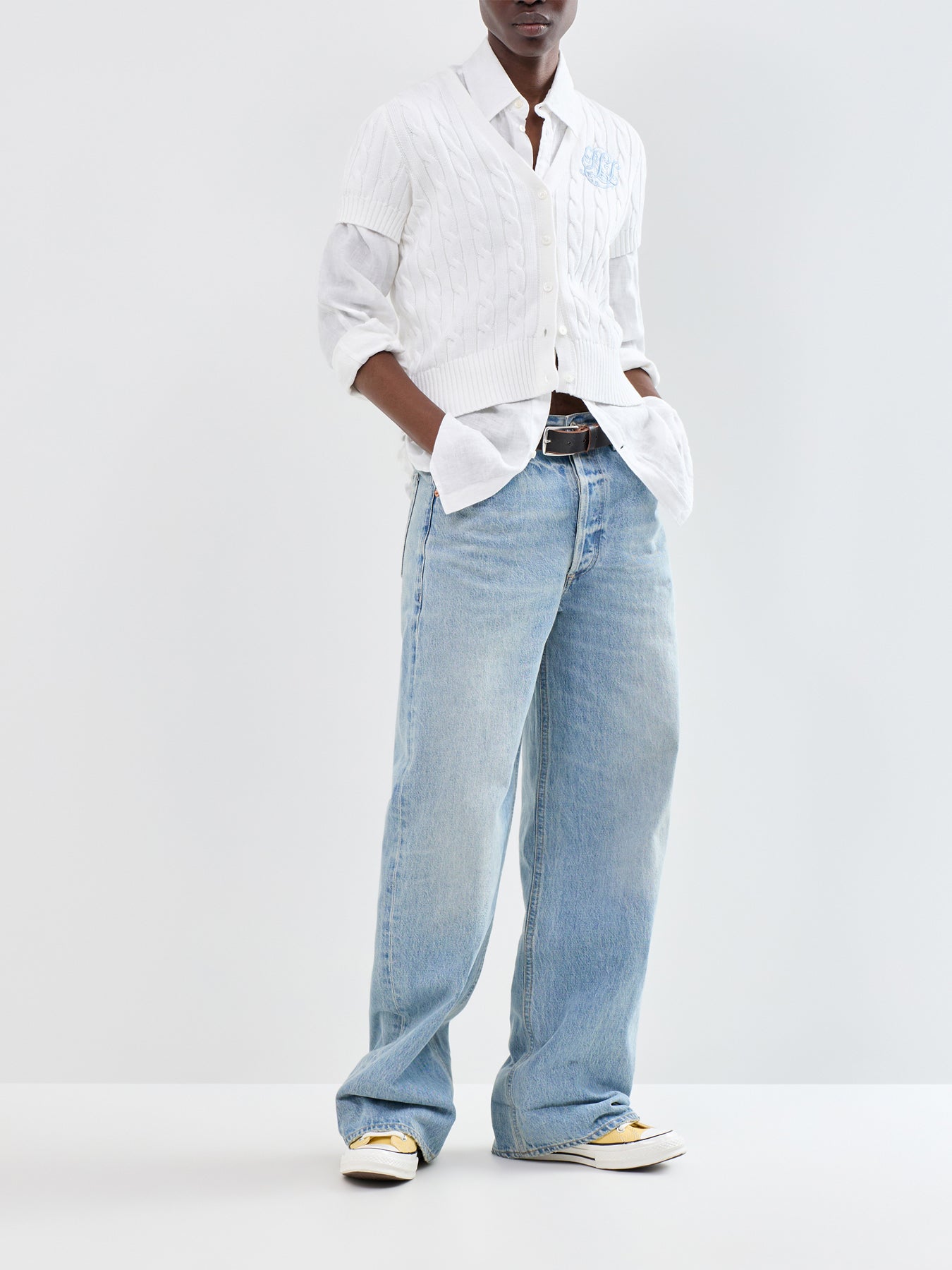 Cable Knit Cardigan White